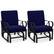 Front. Costway - 2 PCS Patio Rocking Chair with Cushion Heavy-Duty Metal Frame Smooth Glider Outdoor - Navy.