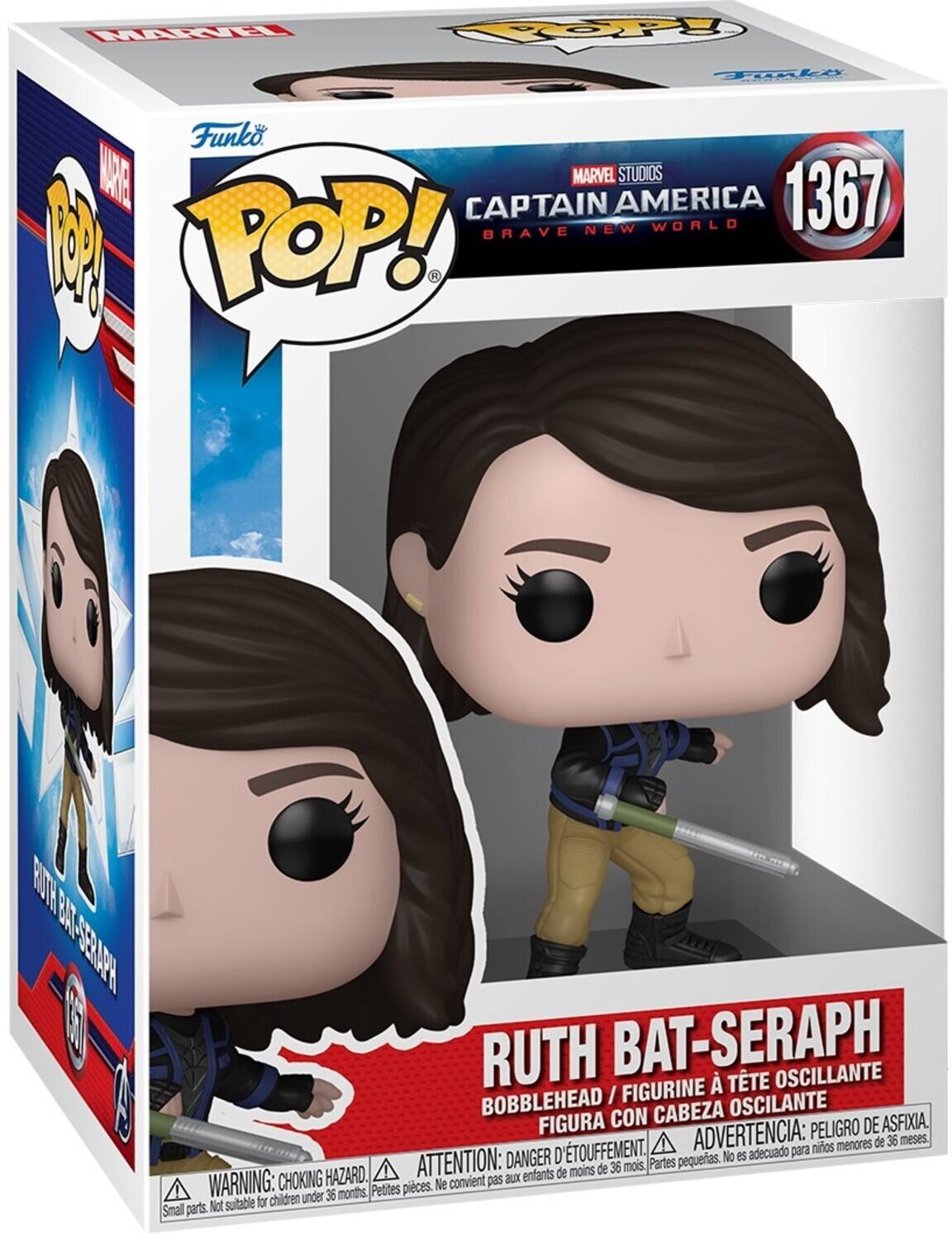 MARVEL STUDIOS CAPTAIN AMERICA BRAVE NEW WORLD 1367 POP! F RUTH BAT-SERAPH TTE OSCILANTE BOBBLEHEAD / FIGURINE OSCILANTE FIGURA CON CABEZA ASFIXIA. ADVERTENCIA: PELIGRO DE menores de 36 meses. TOUFFEMENT. n para nios ATTENTION: DANGER D Partes pequerias. No es de moins de 36 mois. WARNING: CHOKING HAZARD. convient pas aux enfants Pettes pieces. Ne children under 36 months, Not suitable for Small parts.