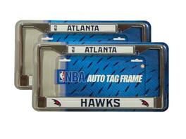 Rico Industries - Atlanta Hawks NBA Chrome Metal License Plate Frame Set of 2 for your car, truck or SUV - Multi