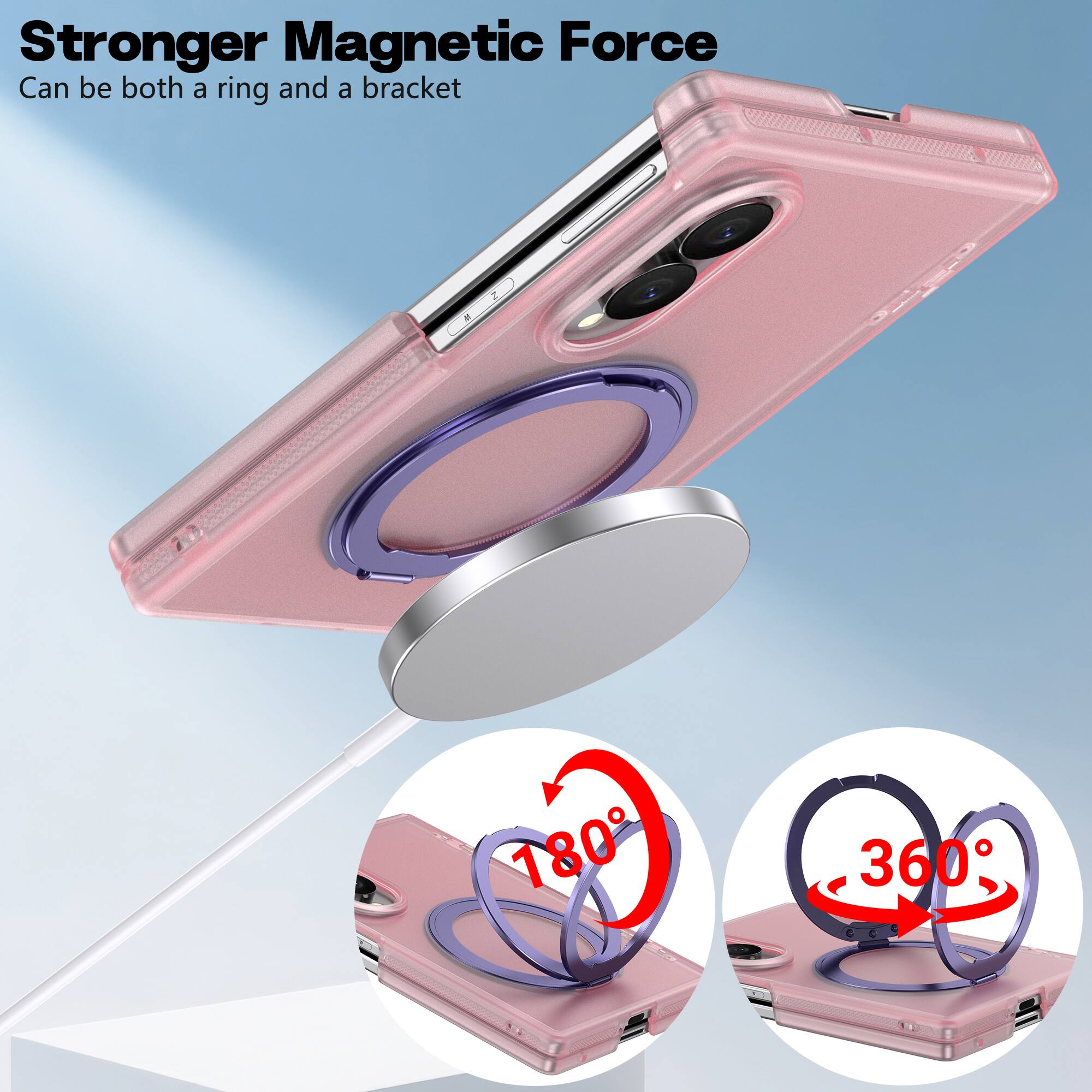 Stronger Magnetic Force  
Can be both a ring and a bracket  
180°  
360°