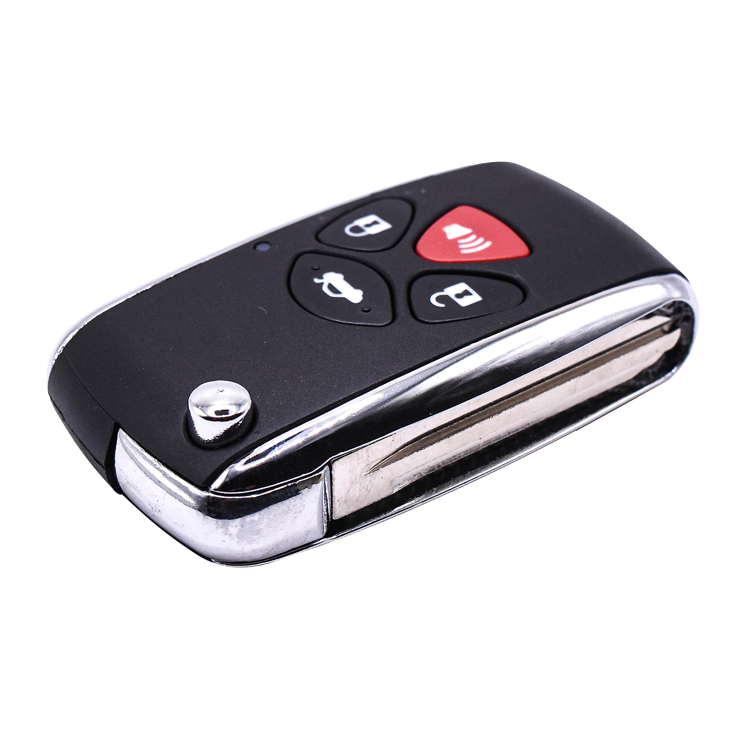 Alt View 2. HQRP - 2-Pack Flip Key Fob Shell Case w/ Uncut Blade, 4-Button Remote Housing for Toyota Camry RAV4 Corolla Avalon - Black.