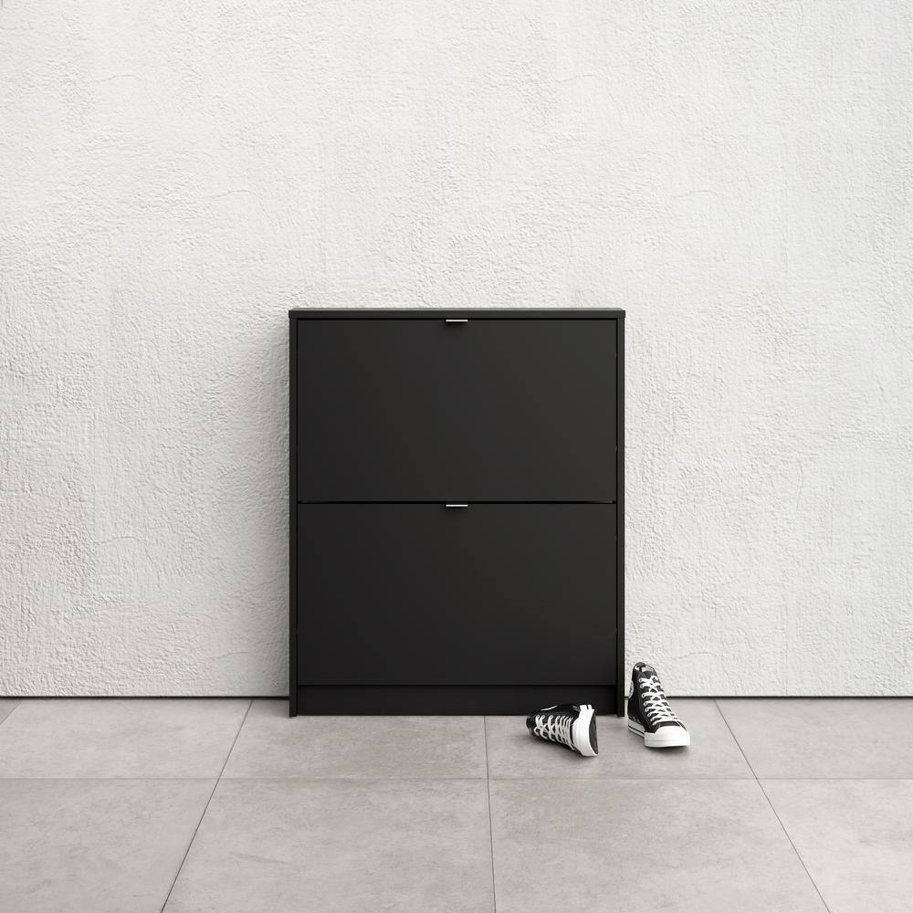 Alt View 1. Tvilum - Bright 2 Drawer Shoe Cabinet Matte - Black.