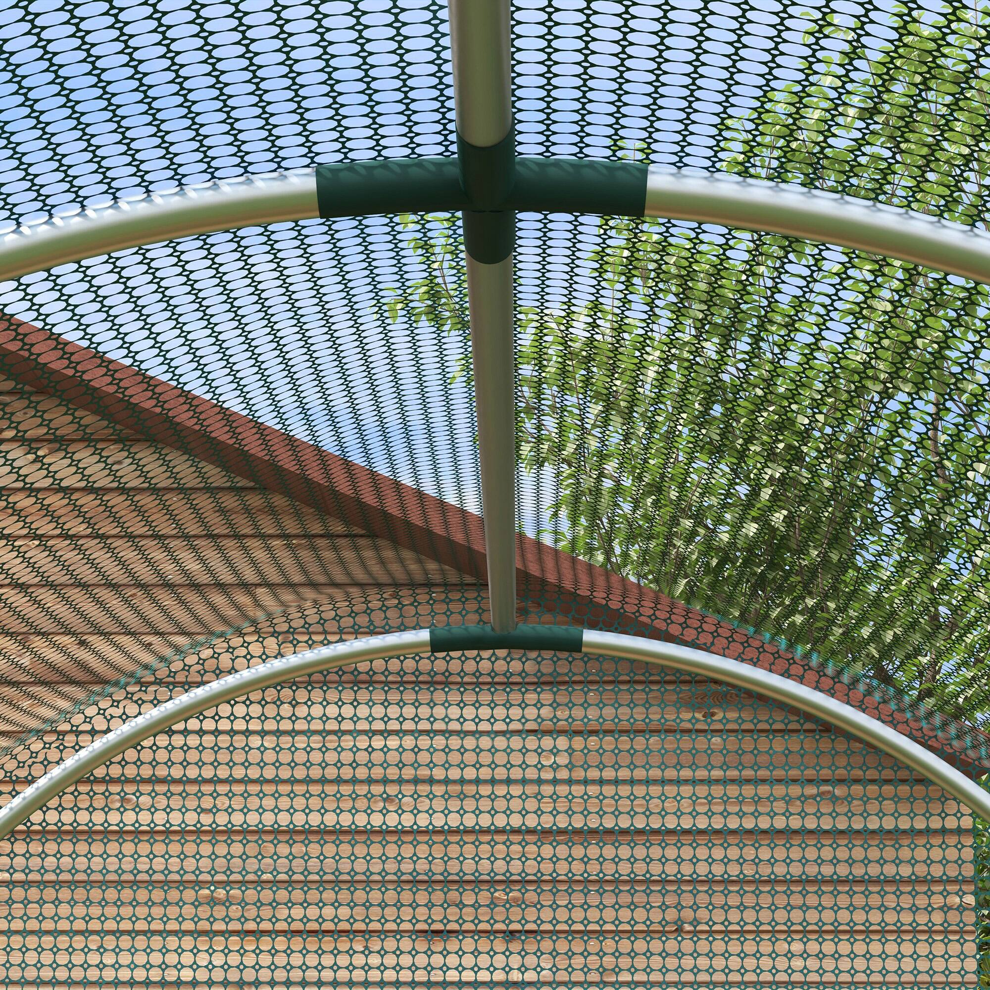 Alt View 8. Outsunny - 4' x 8' Crop Cage, Plant Protection Tent with Zippered Door and Galvanized Steel Frame - Green.