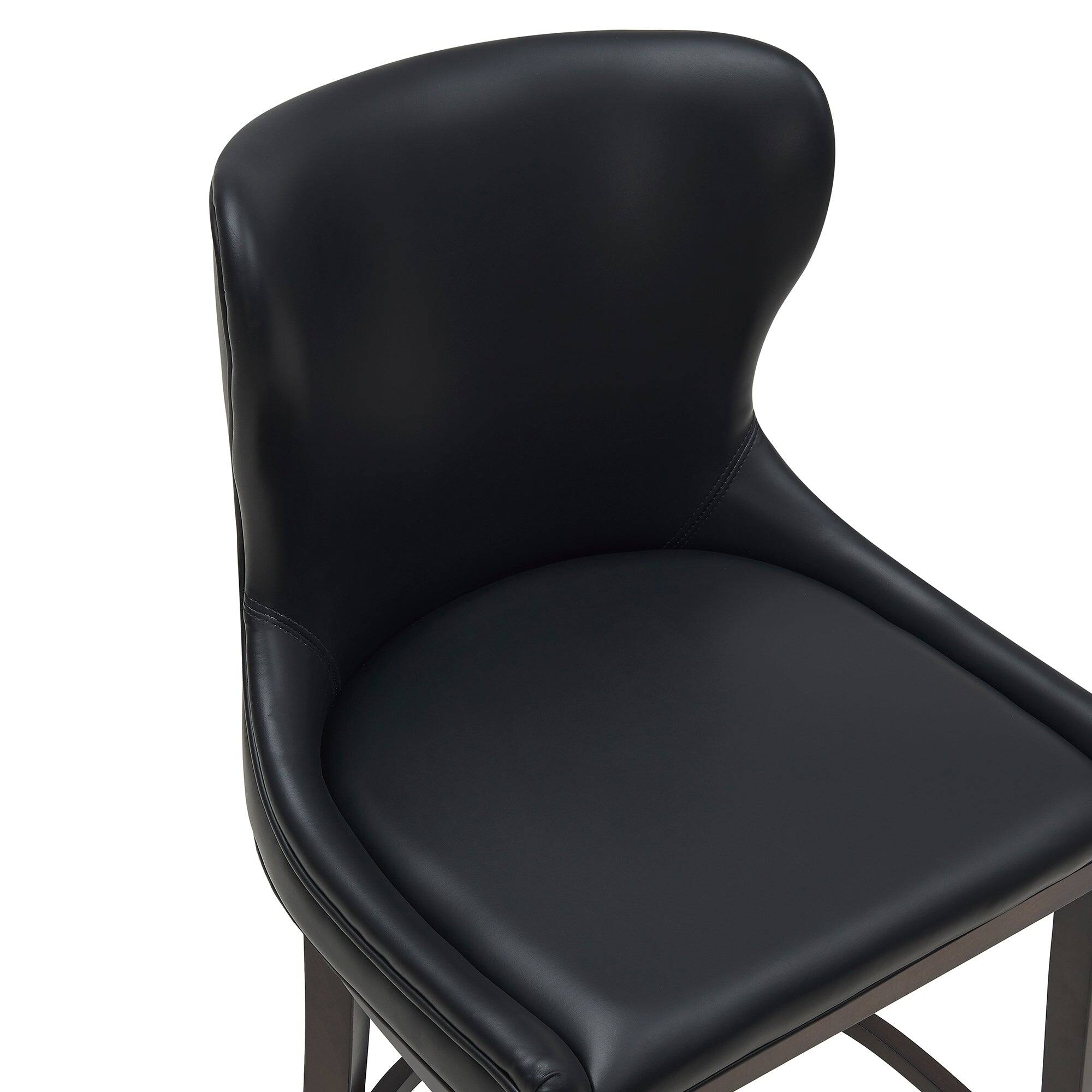 Alt View 1. Manhattan Comfort - Blair Modern Wood Upholstered Barstool - Set of 2 - Black.