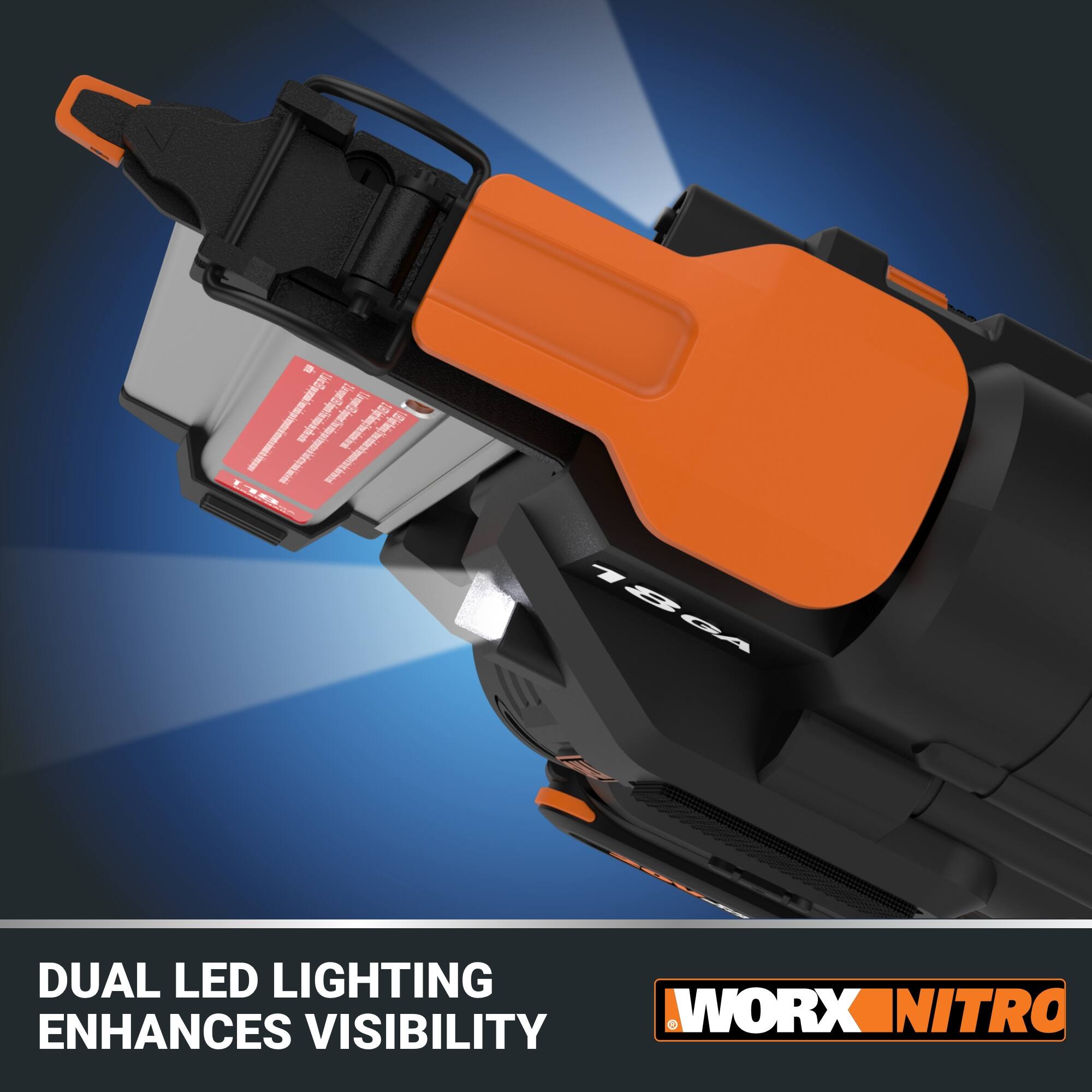 Dual LED lighting enhances visibility.