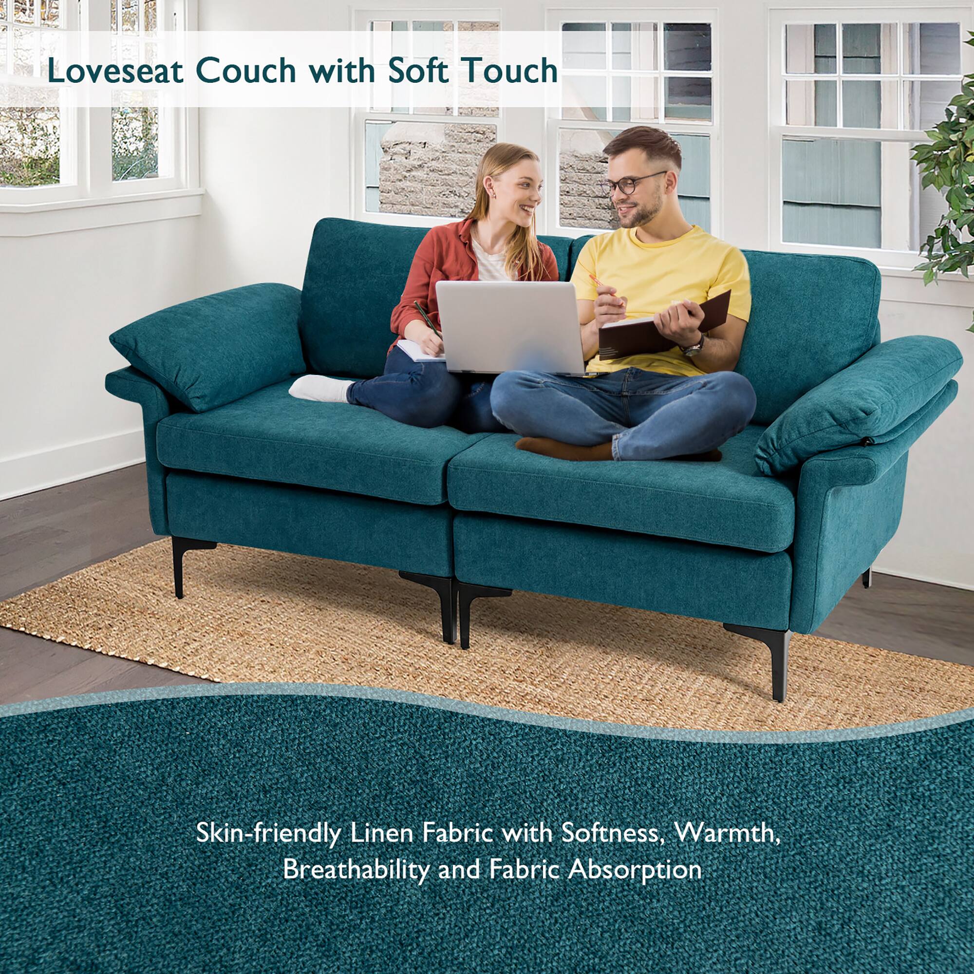 Loveseat Couch with Soft Touch

Skin-friendly Linen Fabric with Softness, Warmth, Breathability and Fabric Absorption