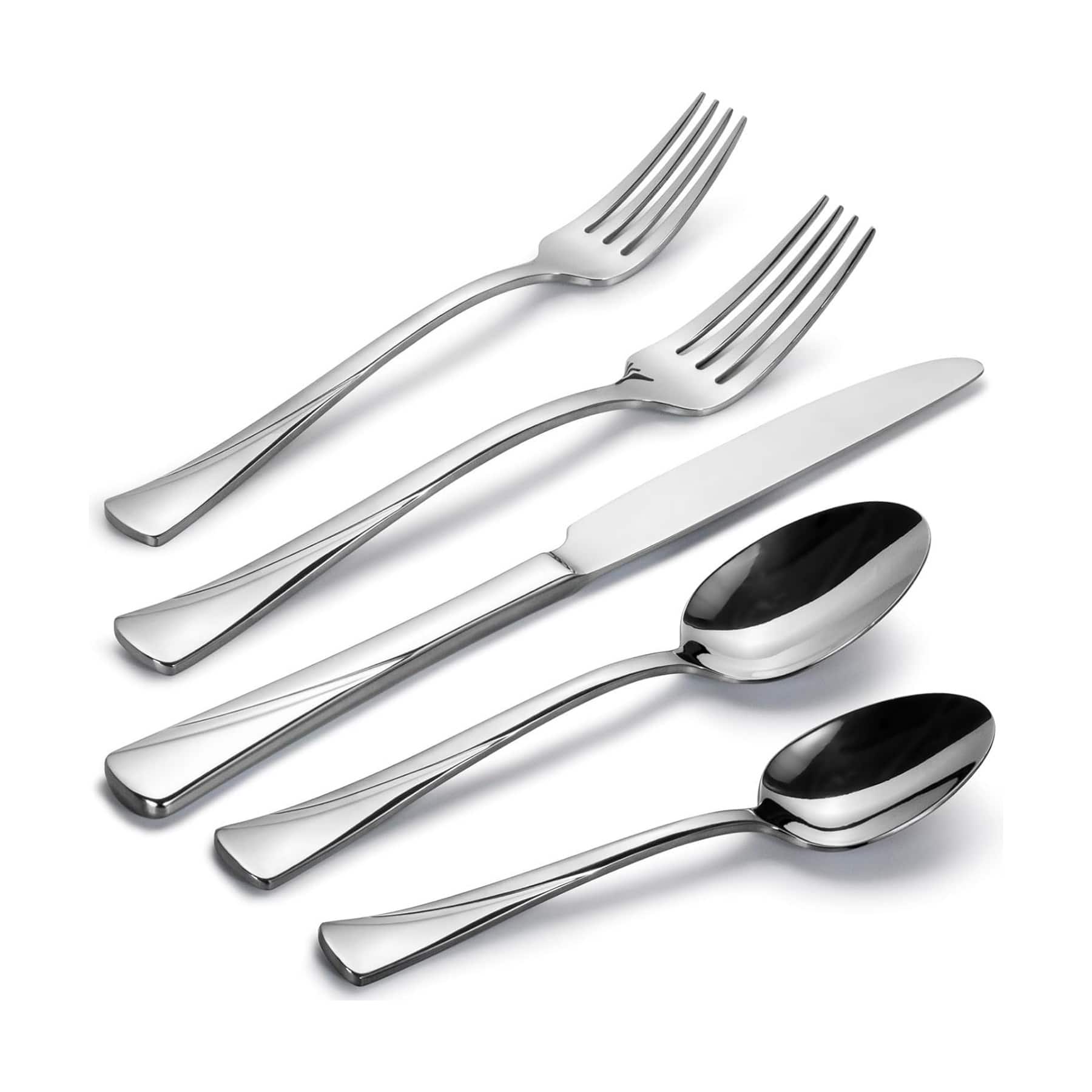 Dazzed Corner - 20-Piece Silverware Set,Flatware Set,Service for 4 - Silver