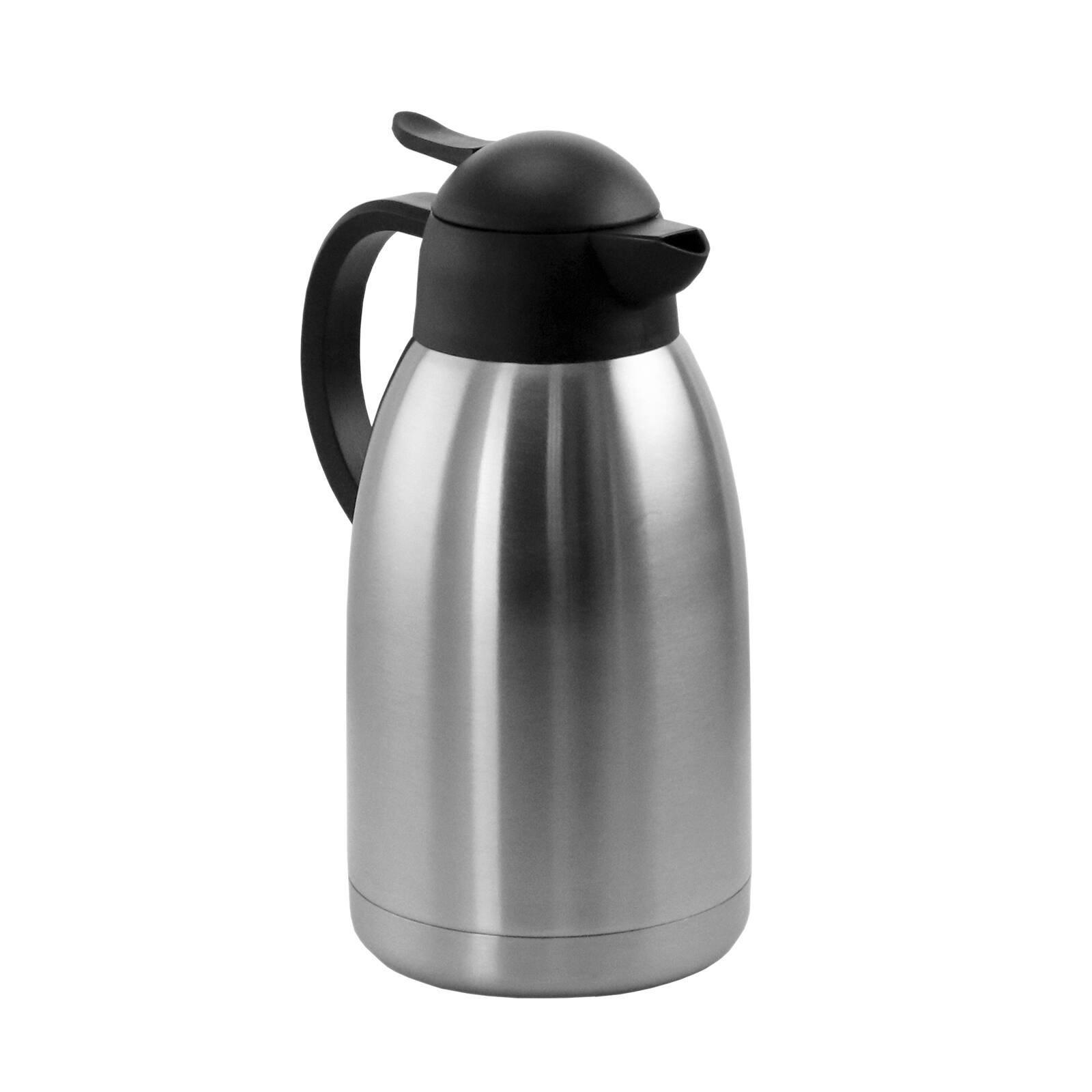 Alt View 1. MegaChef - MegaChef 2.11 Quart Stainless Steel Thermal Beverage Carafe for Coffee and Tea - Silver and Black.