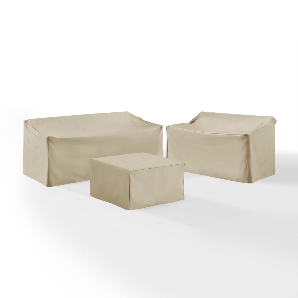 Angle. Crosley Furniture - 3Pc Outdoor Furniture Cover Set - Tan.
