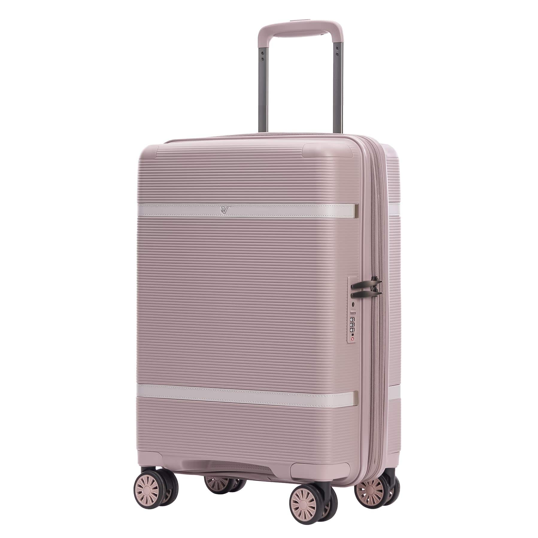 Vulpecula Spade- Florence Hardside Carry-On Luggage with Spinner Wheels, Lightweight Expandable Suitcase with TSA Lock, Artist-Inspired- Rose Blush