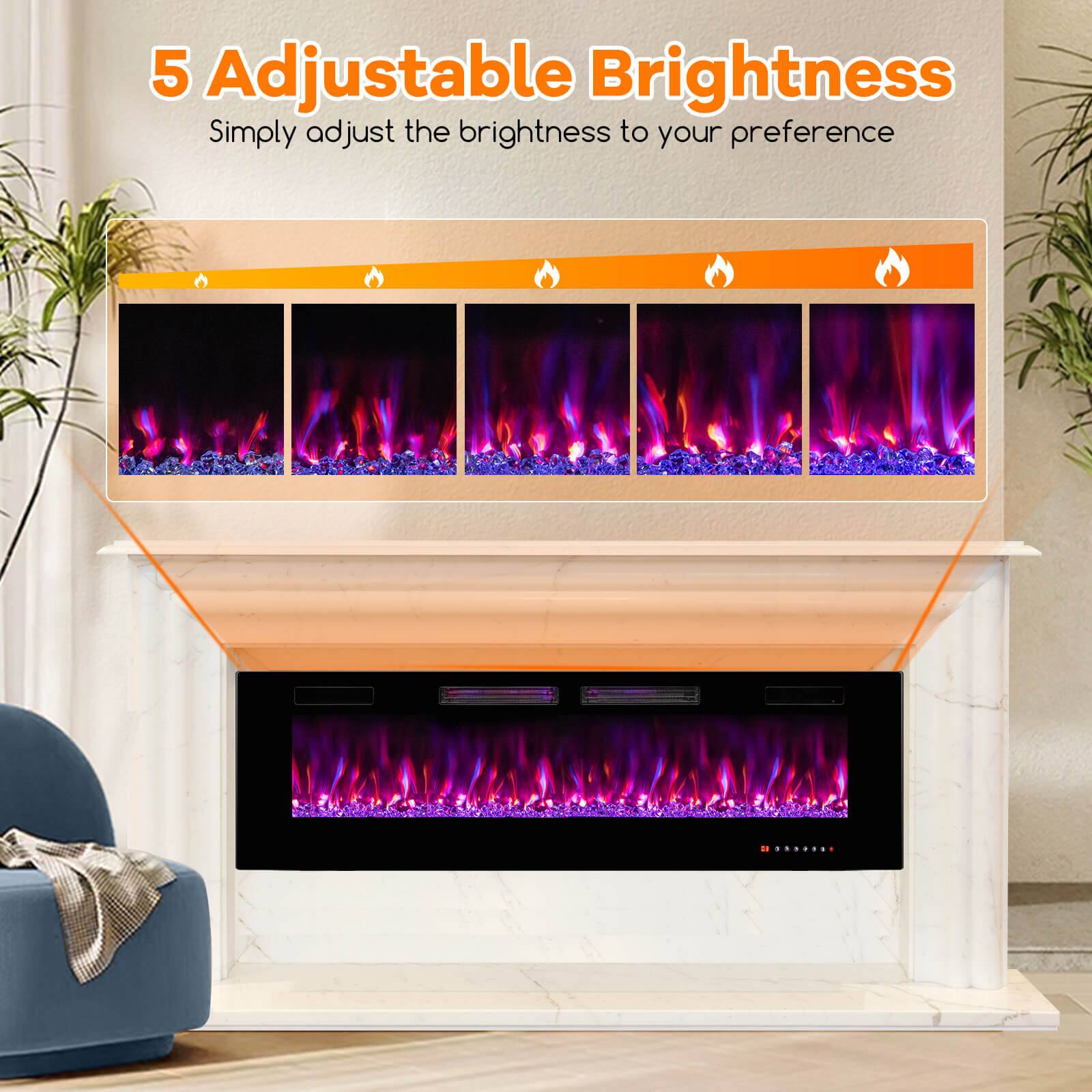 5 Adjustable Brightness  
Simply adjust the brightness to your preference