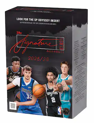 SEE | ECER - - LOOK FOR THE SP ODYSSEY INSERT (NO PURCHASE NECESSARY. VISIT TOPPS.COM/NPN FOR DETAILS AND ENTRY.) TOPPS
Signature CLASS basketball
2025/26
SP
DALLAS
32
SPURS
2
NBA