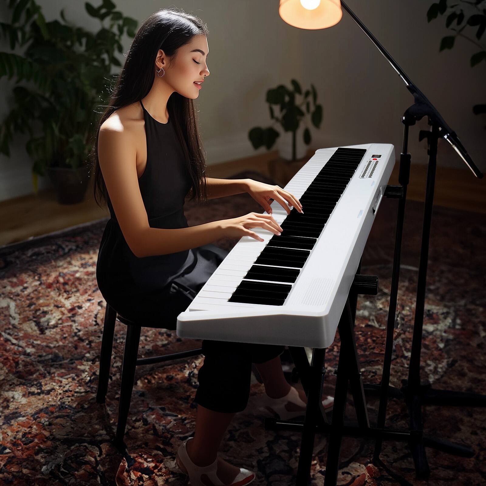 Alt View 7. Winado - 88-key Folding piano Semi-Weighted keyboard, Portable Piano With Stand.