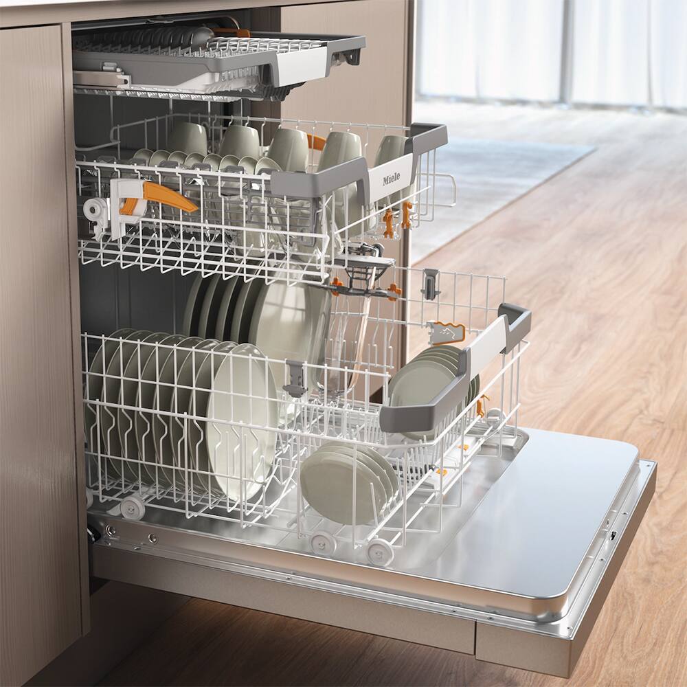 Left. Miele - G 7216 SC 24" Dishwasher - Clean Steel.