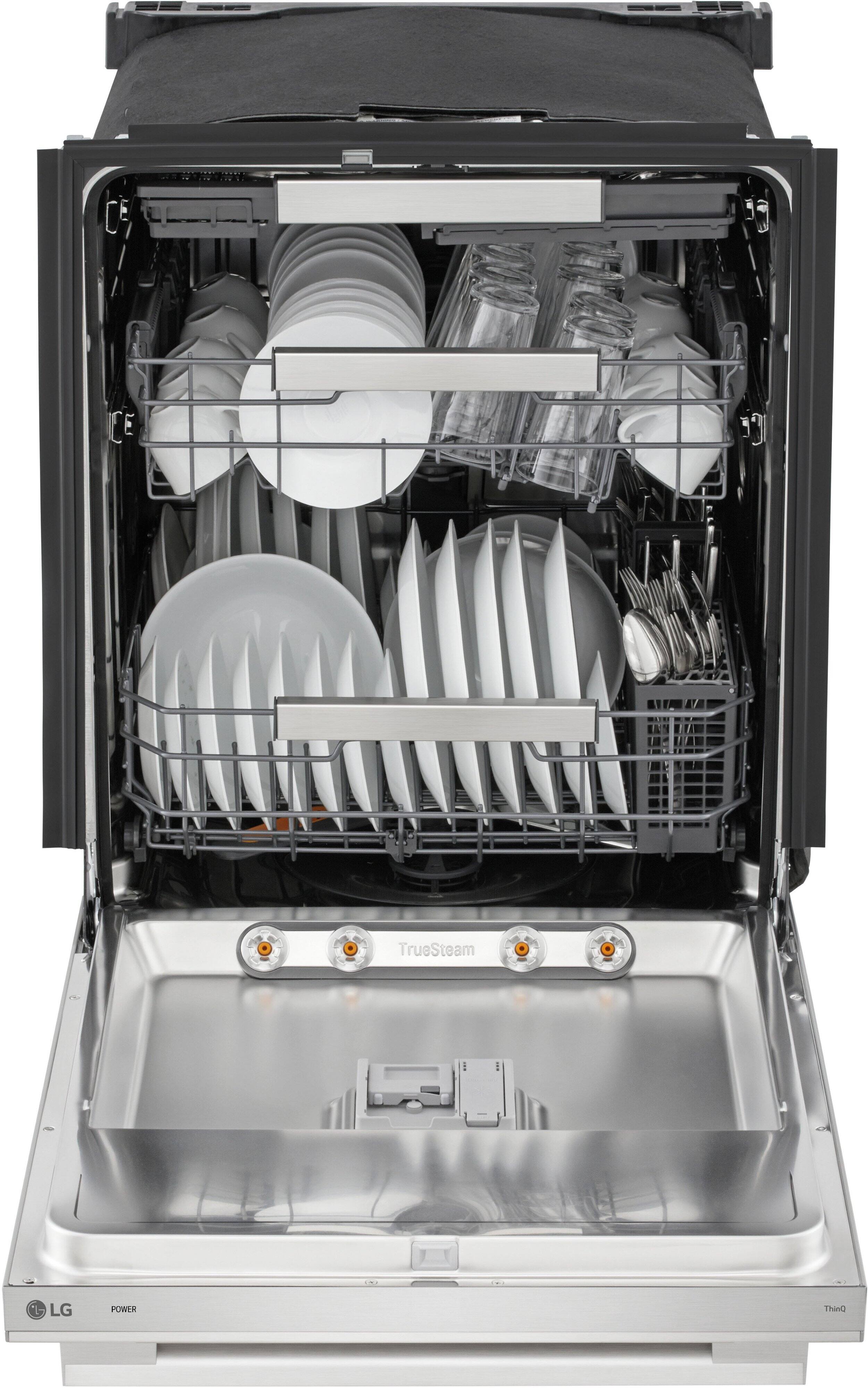 The text on the image reads: "TrueSteam LG POWER ThinQ."