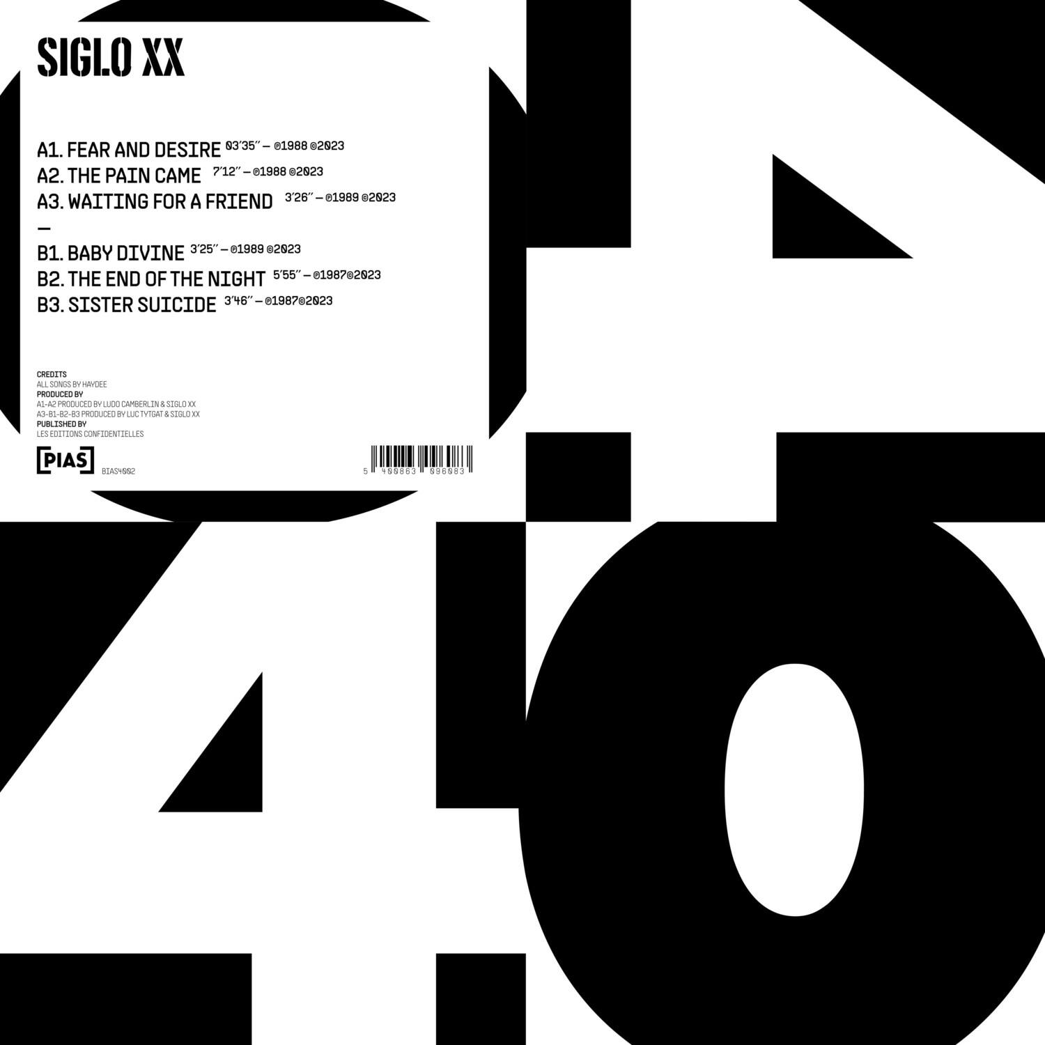 SIGLO XX

A1. FEAR AND DESIRE 9'33" - ©1988 ©2923  
A2. THE PAIN CAME 7'12" - ©1988 ©2923  
A3. WAITING FOR A FRIEND 3'26" - ©1989 ©2923  

B1. BABY DIVINE 3'25" - ©1989 ©2923  
B2. THE END OF THE NIGHT 5'55" - ©1987 ©2923  
B3. SISTER SUICIDE 3'46" - ©1987 ©2923  

CREDITS  
ALL SONGS BY HAVEN  
A1-A3 PRODUCED BY LUCIEN CAMERLIN IN SIGLO XX  
B1-B3 PRODUCED BY LUCIEN CAMERLIN & SIGLO XX  
A1-A3 ENGINEERED BY LUCIEN CAMERLIN IN SIGLO XX  
B1-B3 ENGINEERED BY LUCIEN CAMERLIN & SIGLO XX  
MIX