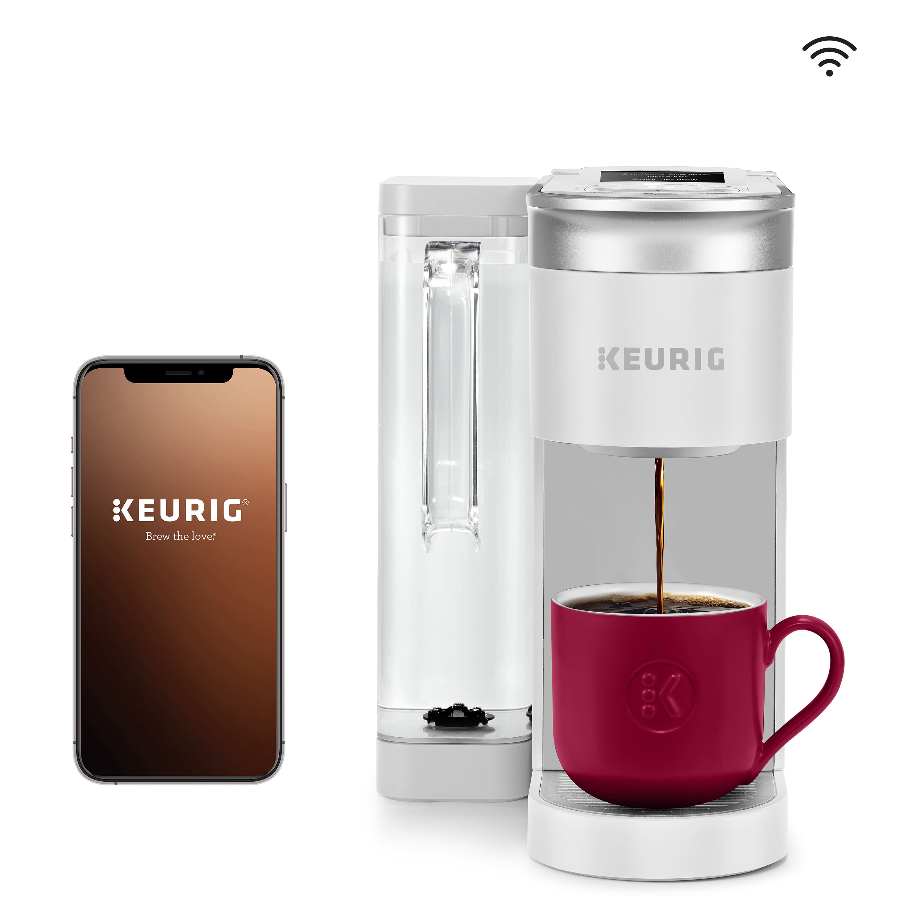 Front. Keurig - K-Supreme SMART Single Serve Coffee Maker with WiFi Compatibility - White.
