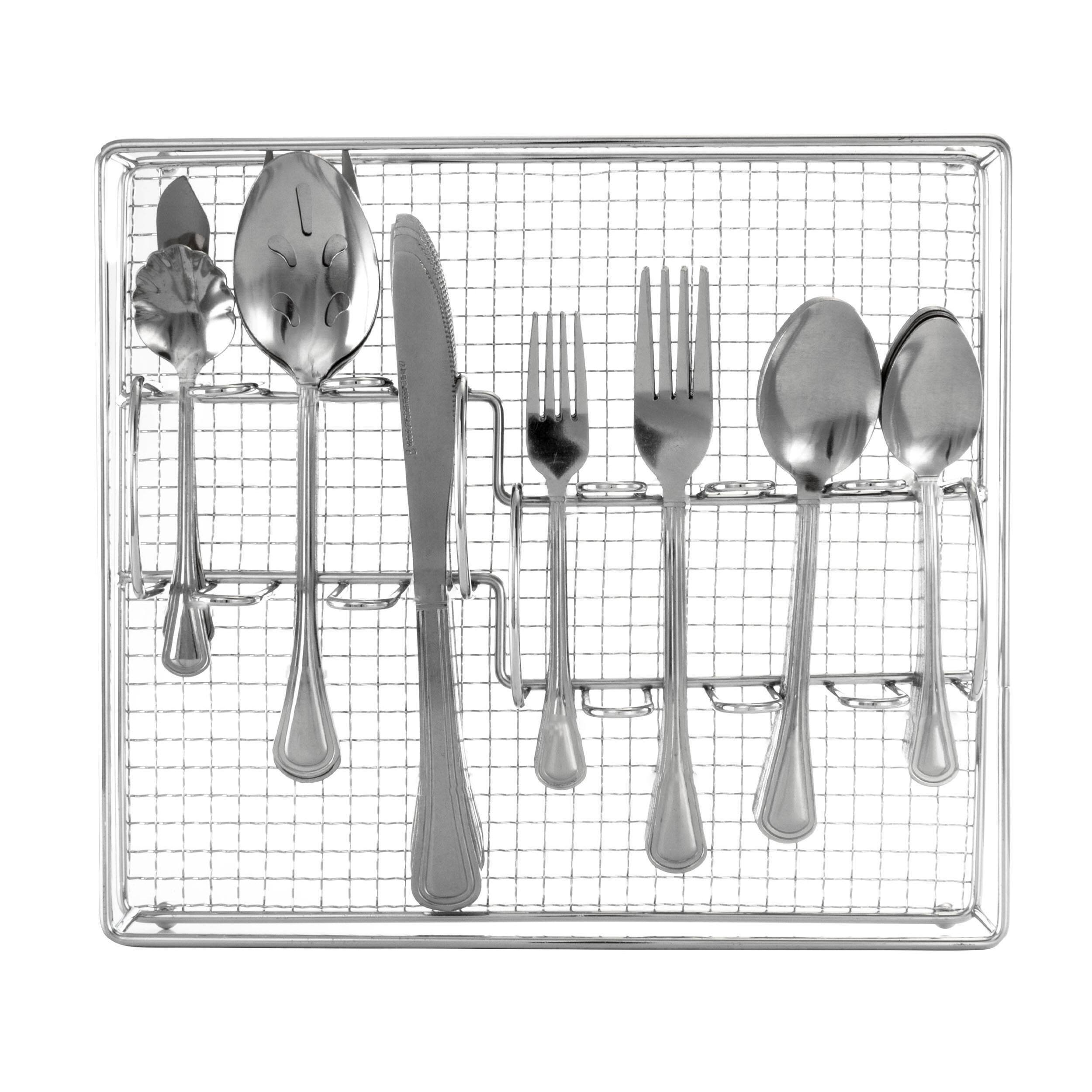 Alt View 9. Gibson - Gibson Home South Bay 65 Piece Stainless Steel Flatware Service Set with Wire Caddy - Silver.