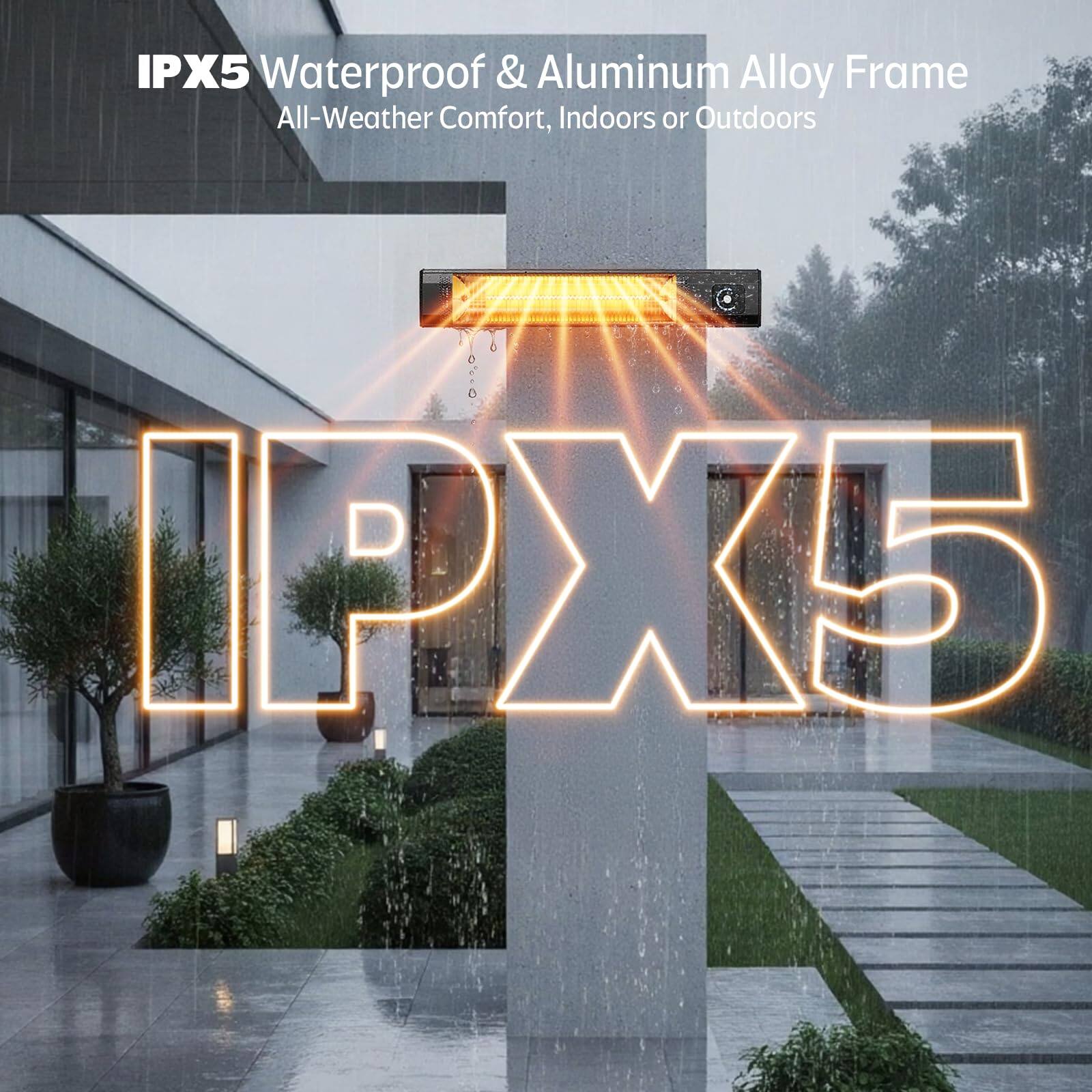 IPX5 Waterproof & Aluminum Alloy Frame  
All-Weather Comfort, Indoors or Outdoors