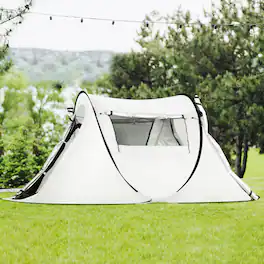 Oumilen - Pop-Up Camping Tent, Portable Instant Setup Dome Tent 96.8" x 59.0" x 41.7" for Outdoor Beach Backyard - White