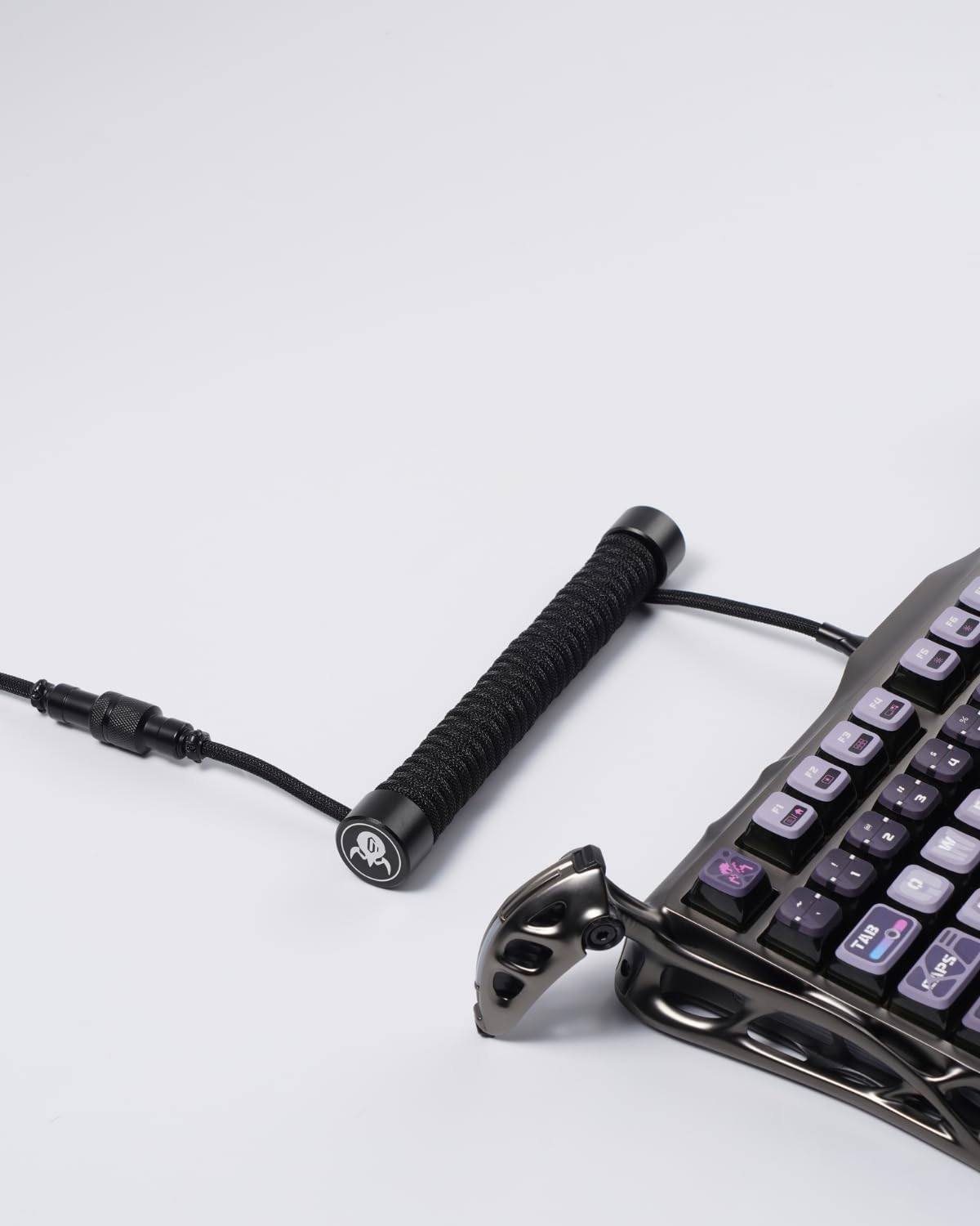 Back. GravaStar - GravaStar Coiled Aviator USB-C Cable for Mechanical Keyboard Black - Black.