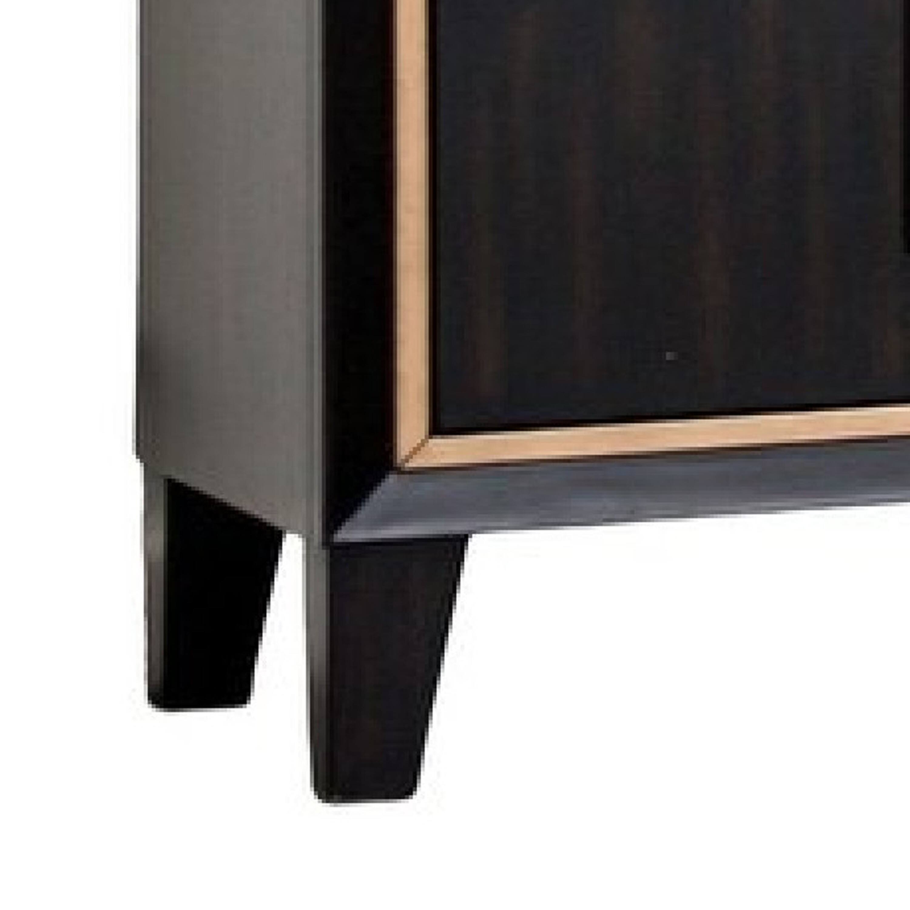 Alt View 3. Manhattan Lane - Yada Nightstand, 2 Drawers,27 Inch - Espresso Brown, Gold.