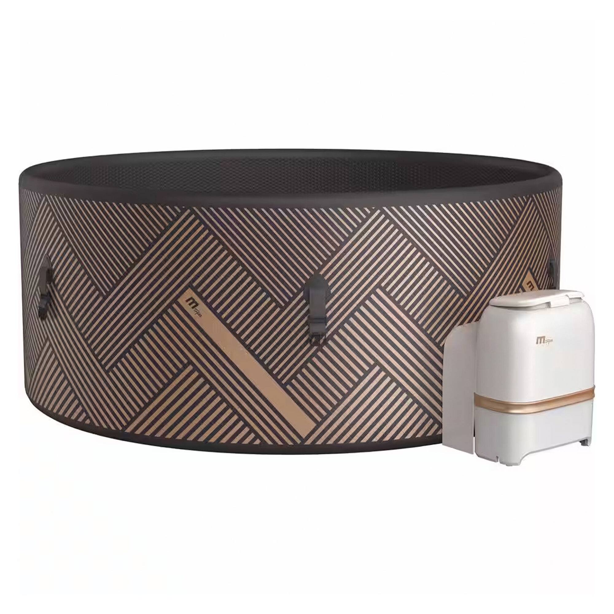 Alt View 1. MSpa - MSpa Round Inflatable 4 to 6 Person Bubble Spa w/ Energy Efficient Cover, Mono - Champaign Gold.