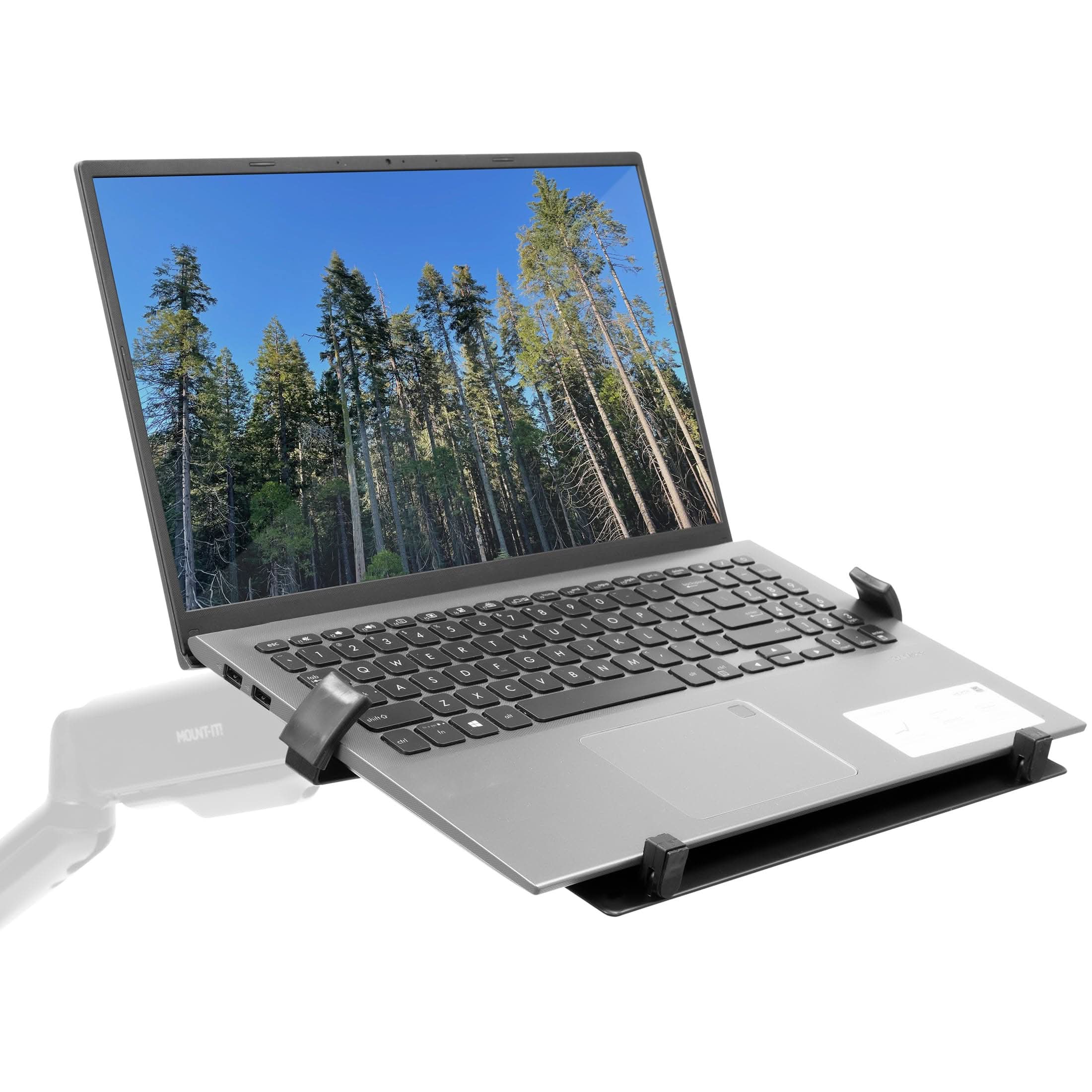 Angle. Mount-It! - VESA Laptop Mount Tray for Monitor Arms, Adjustable Laptop Holder for 10–17 Inch Laptops - Black.