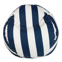 Majestic Home - Small Bean Bag Vertical Stripe Navy - Blue