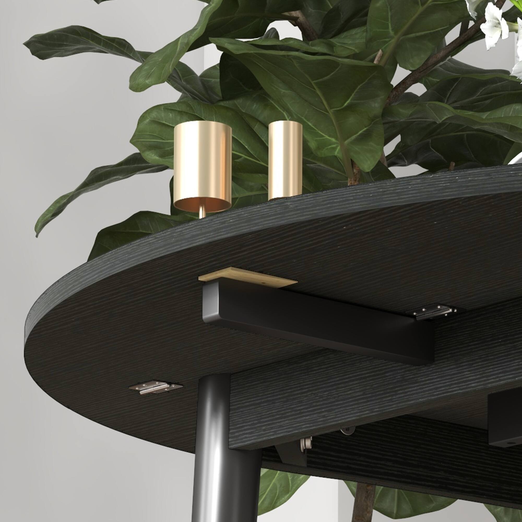 Alt View 8. Homcom - 35" Small Kitchen Table, Collapsible Drop Leaf Table for Small Space, Folding Dining Table for Kitchen, Dining Room - Distressed Black.