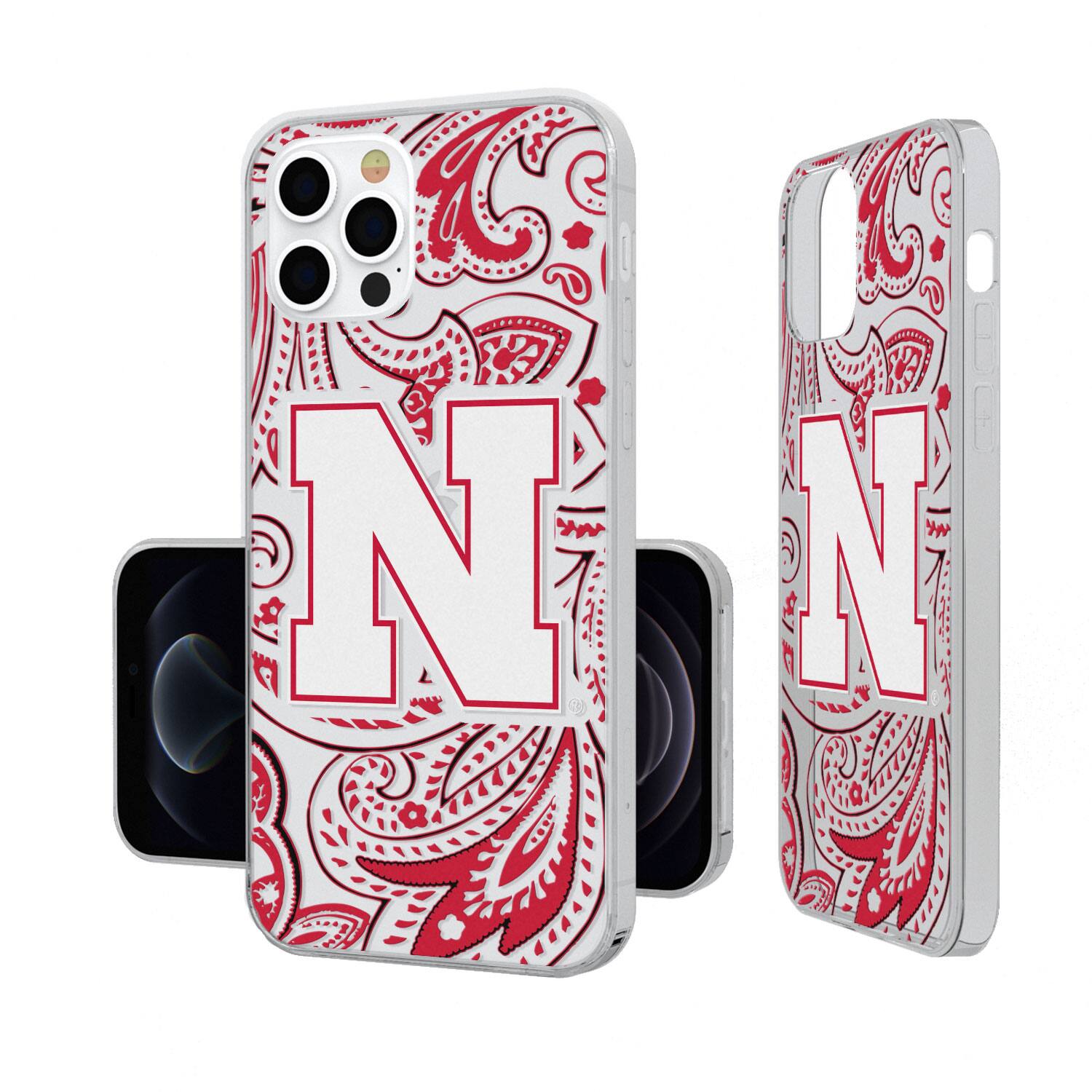 Alt View 2. Keyscaper - Nebraska Huskers iPhone Paisley Design Clear Case - 12 mini - Multicolor.