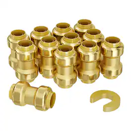VEVOR - Pipe Fittings, 1/2" 12PCS Brass Pipe Fittings, Straight-Through Push-Fit Pipe Connector Brass Air Fittings - Brass color