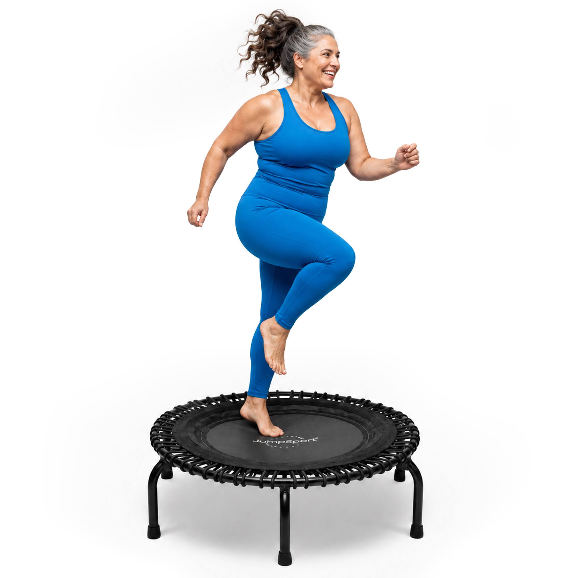 Front. JumpSport - JumpSport 220 Small Rebounder for Adults, 39" ESSENTIAL Home Fitness Trampoline - Black.