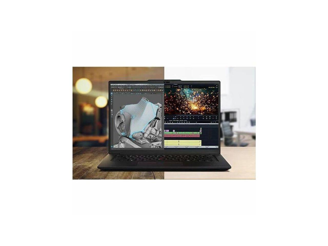 Alt View 3. Lenovo - Lenovo ThinkPad P1 Gen 6 14.5" Touch, Intel Ultra 7, RTX 500, 32GB, 1TB, Win 11 Pro - Black.