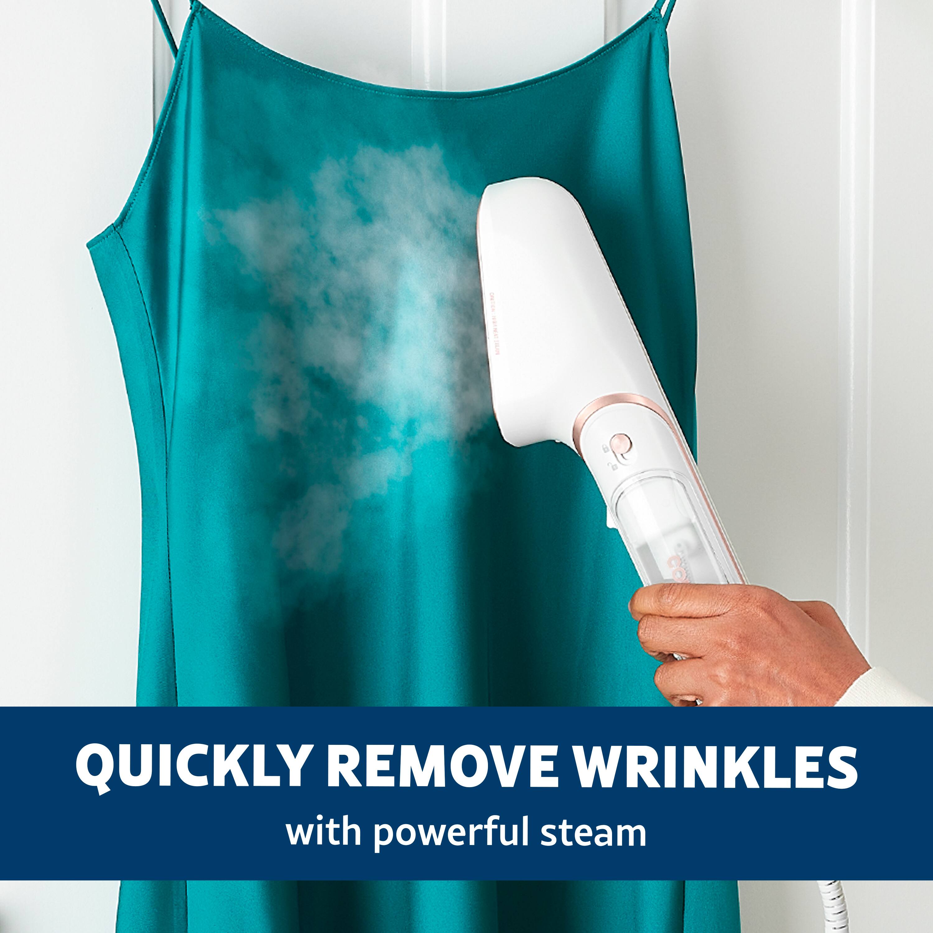 "Quickly remove wrinkles with powerful steam."