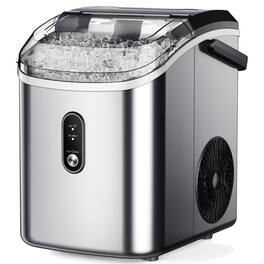 SIMZLIFE - 34lbs/24H Nugget Ice Maker - Portable Countertop Ice Maker Machine with Auto-Cleaning Feature - Silver