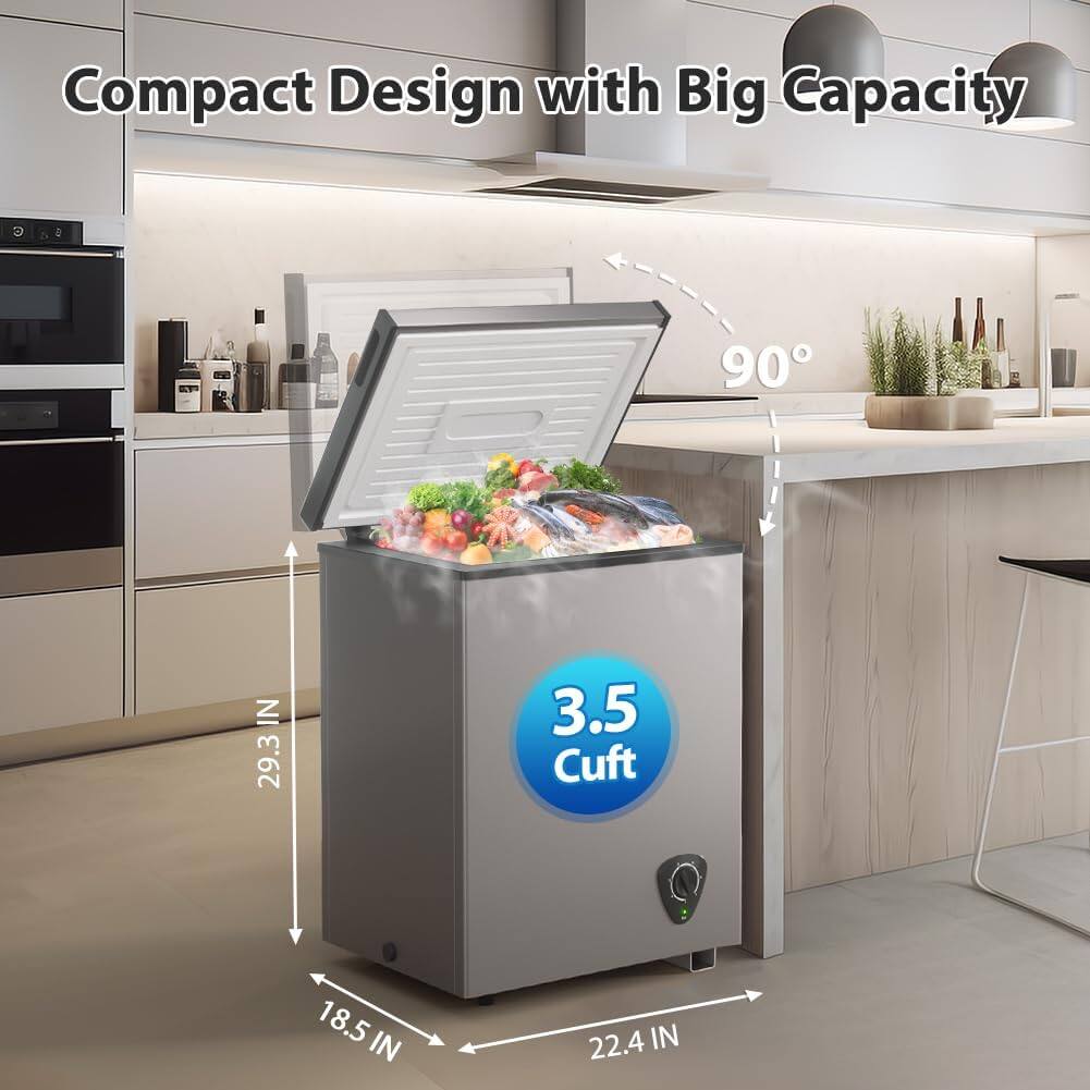 Compact Design with Big Capacity  
90°  
29.3 IN  
18.5 IN  
22.4 IN  
3.5 Cuft