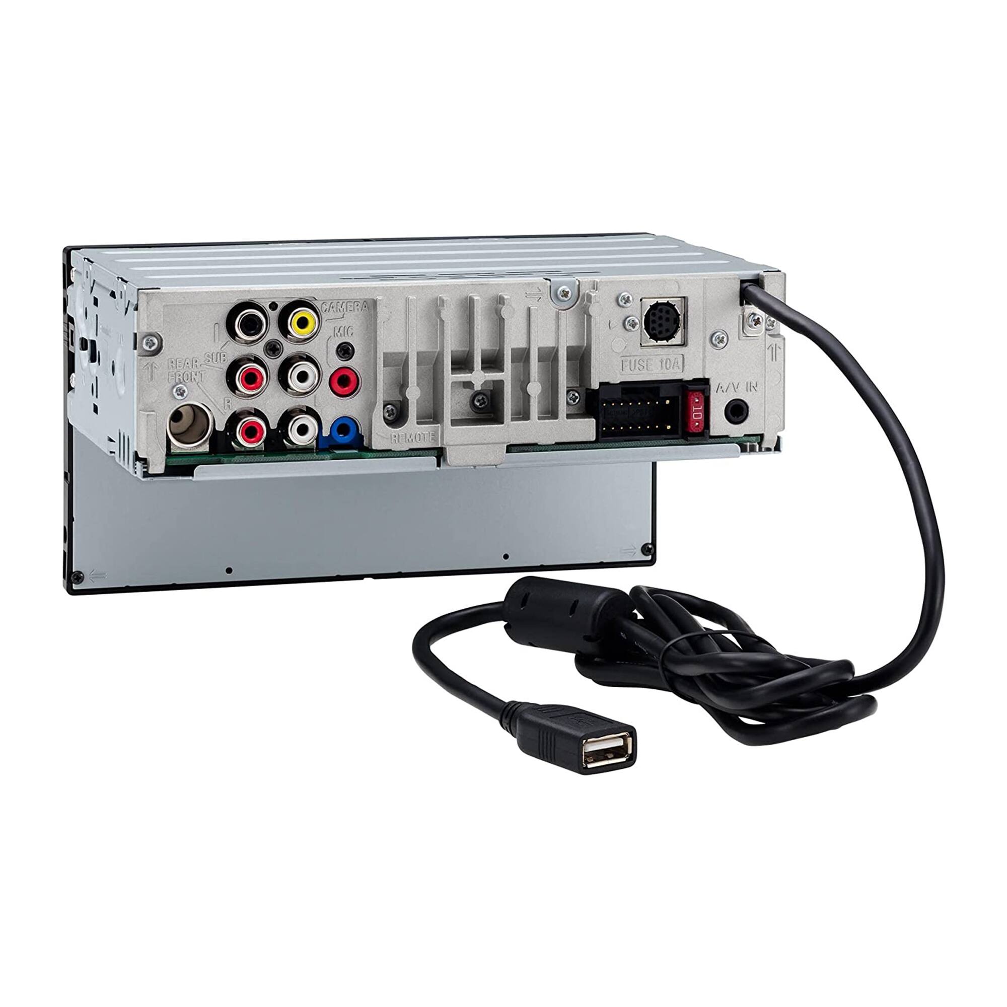 I love hearing from you. It's great to connect with you. Here's the corrected text from the image:

- CAMERA (MIC)
- BEAR-SIDE (R)
- REMOTE
- FUSE 10A
- A/V IN