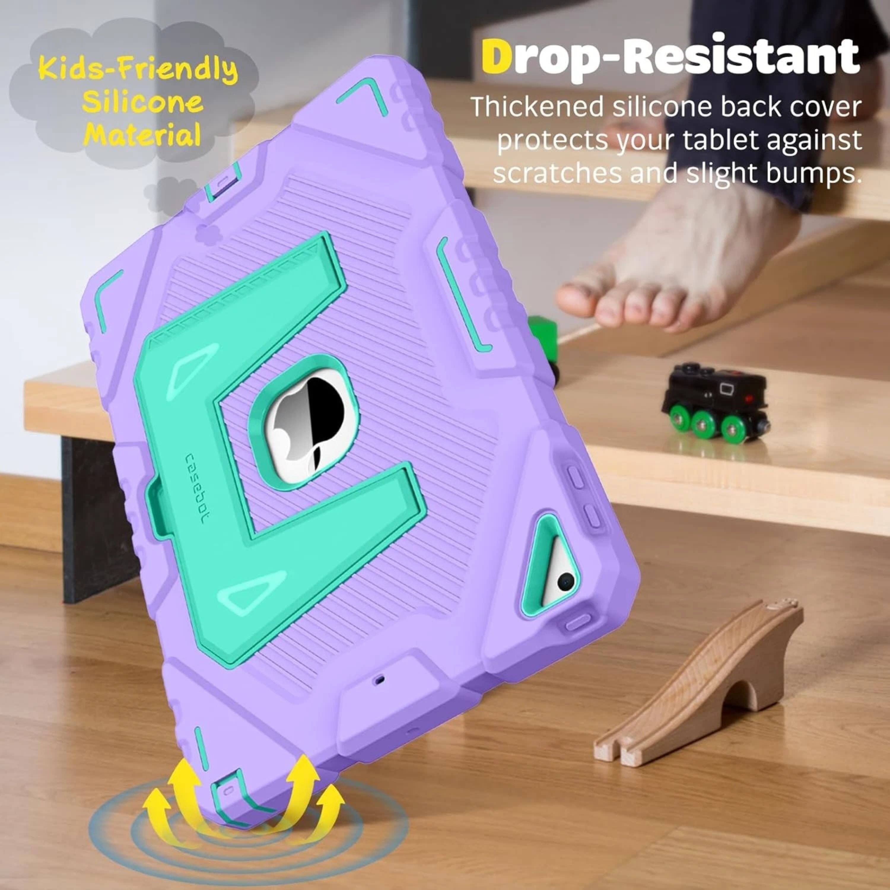 Kids-Friendly Silicone Material  
Drop-Resistant  
Thickened silicone back cover protects your tablet against scratches and slight bumps.