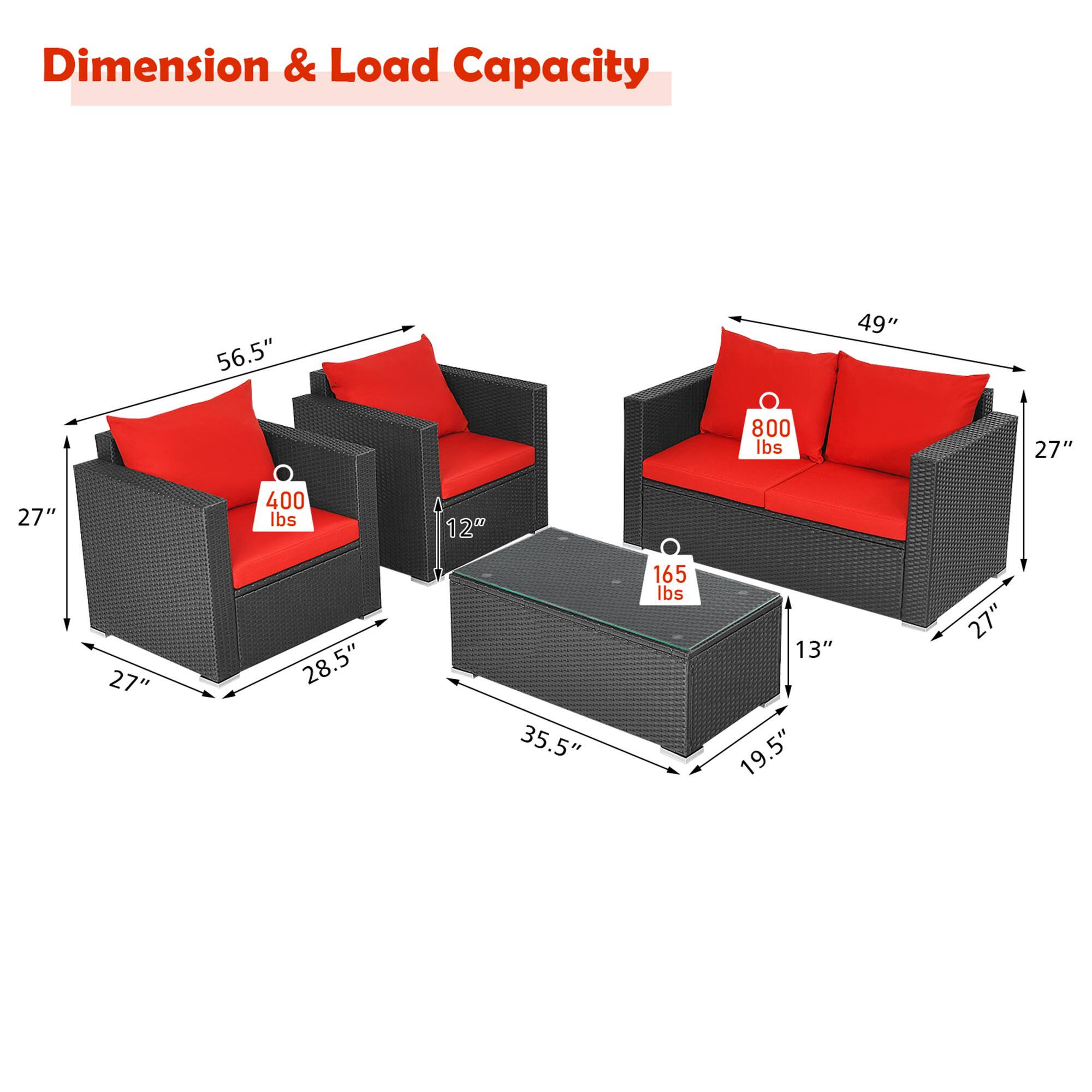 Dimension & Load Capacity

- 56.5" x 27" x 27" - 400 lbs
- 49" x 27" x 27" - 800 lbs
- 12" x 27" x 28.5" - 165 lbs
- 13" x 19.5" x 5" - 27"