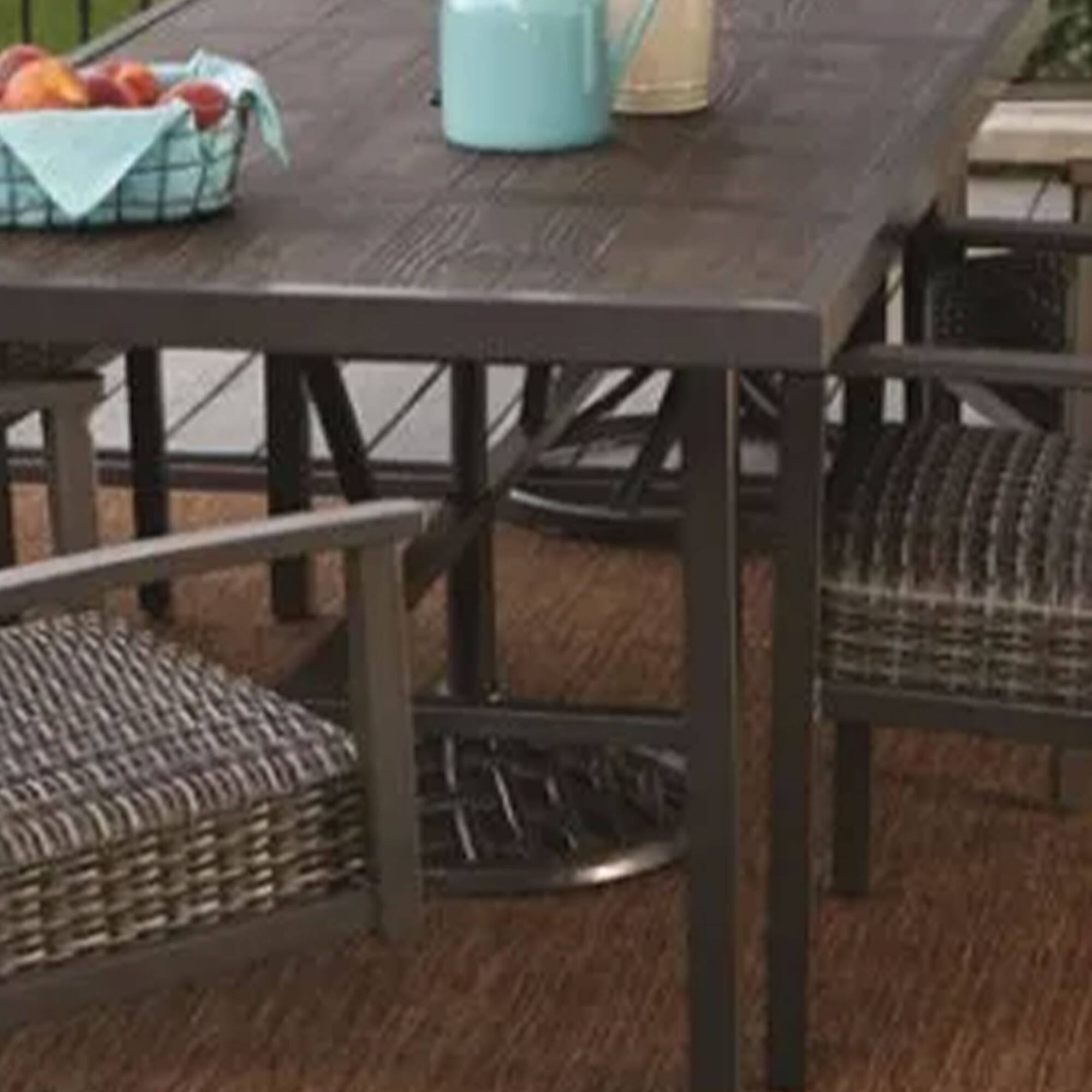 Alt View 3. Four Seasons Courtyard - Four Seasons Courtyard Nantucket 40 x 72 Inch All Weather Patio Dining Table - Brown.