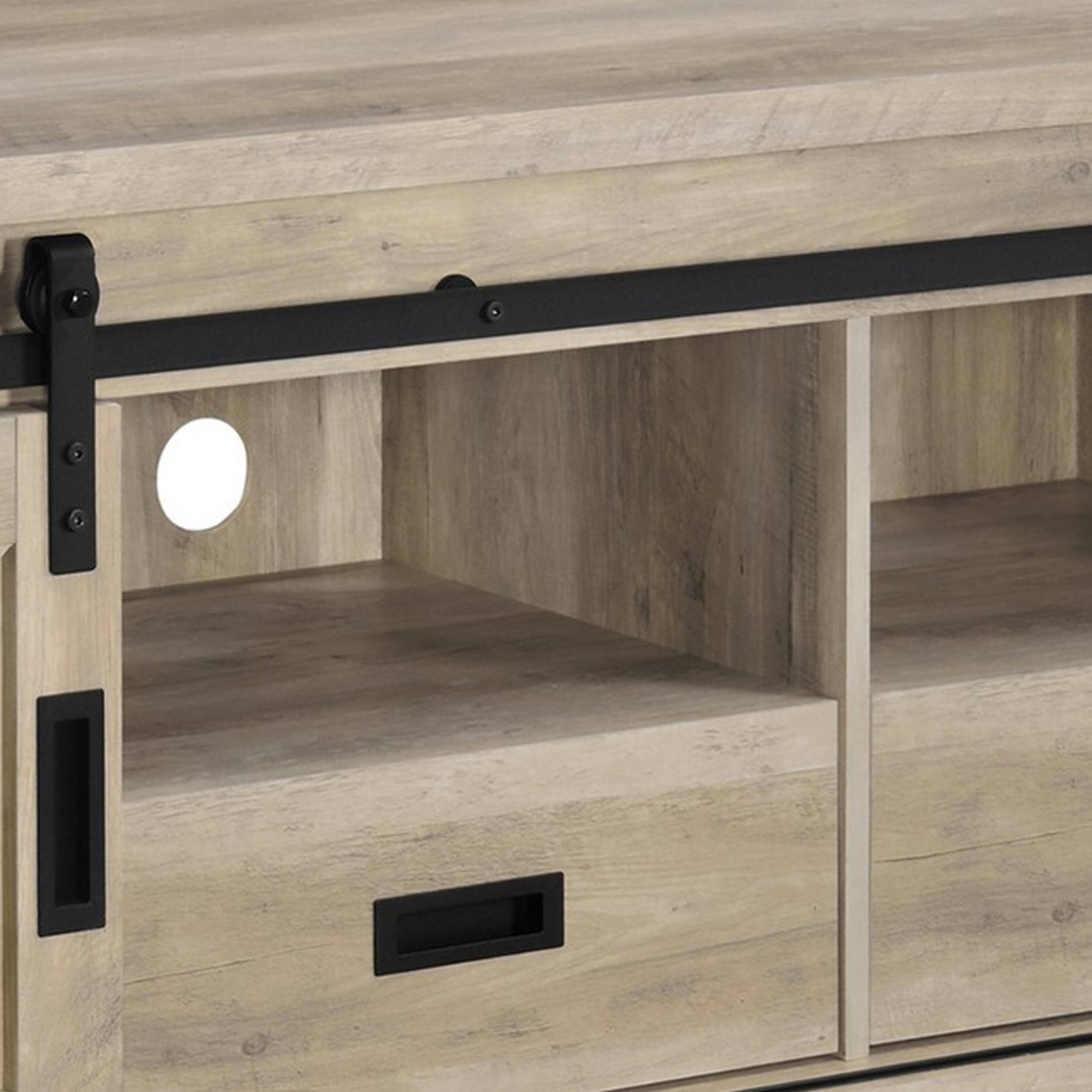 Alt View 2. Manhattan Lane - Sem 79 Inch TV Media Entertainment Console, Sliding Doors, 2 Drawers - Brown, Black.