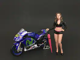 Umbrella Girl II Figure For 1:24 Scale Models by American Diorama - Multi