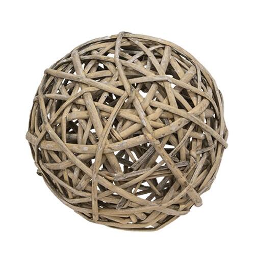 Front. BreeBe - Gray Willow Ball - 6" - Grey.