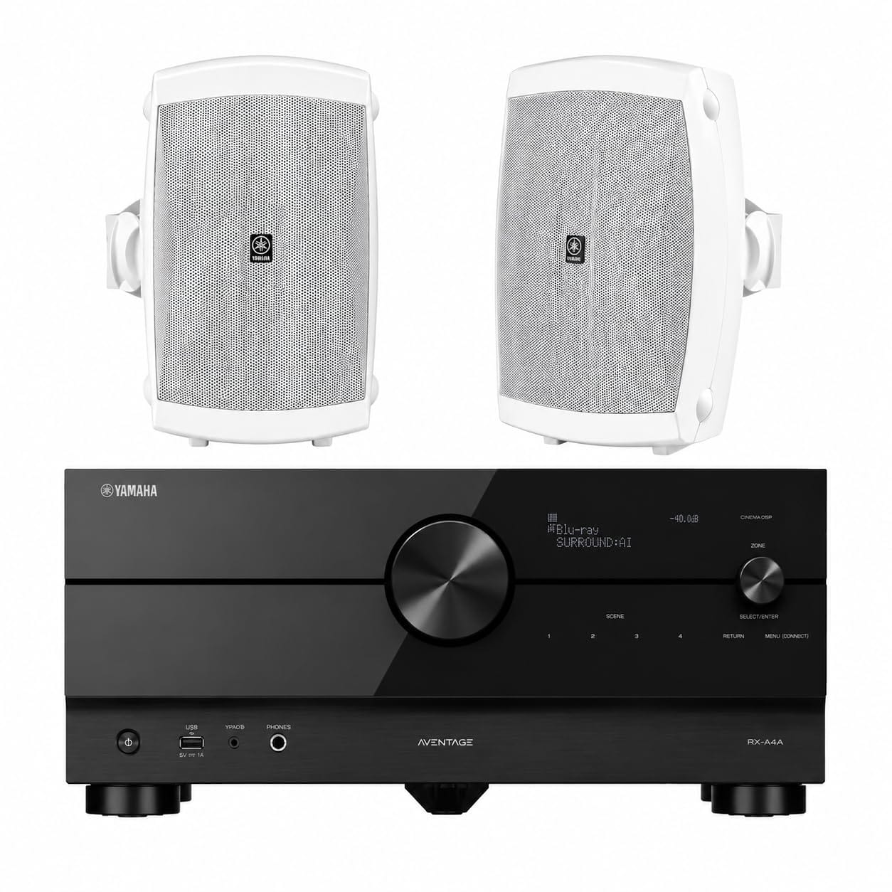 Yamaha - RX-A4A 7.2-Channel AV Receiver with Outdoor Speakers - Black