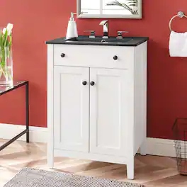 Modway - Nantucket Bathroom Vanity Basin Included - White Black