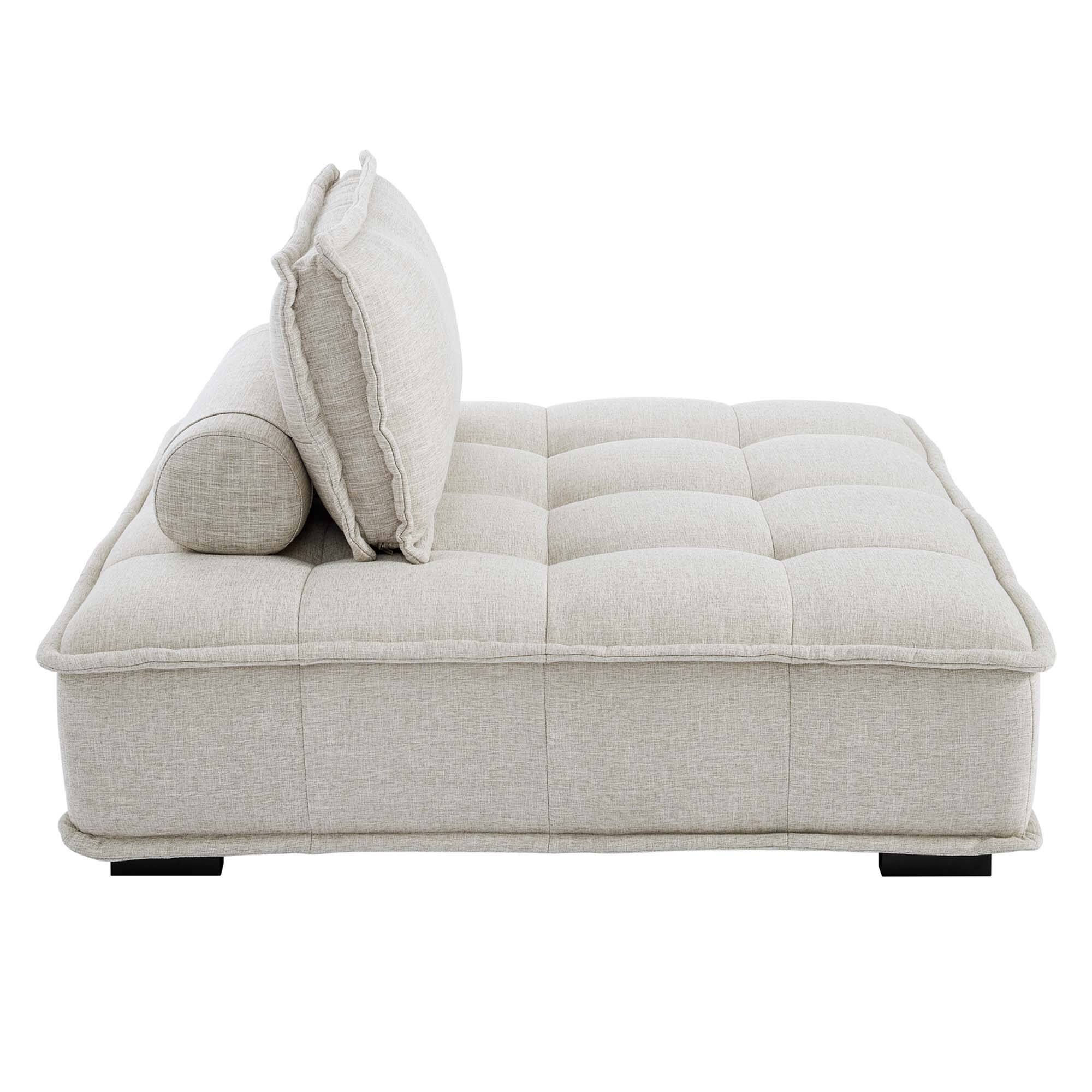 Alt View 1. Modway - Saunter Tufted Fabric Armless Chair by Modway - Beige.