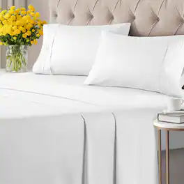 CGK Linens - Ultra Soft Solid 6 Piece Sheet Set - Comfortable Bed Sheets & Extra Pillowcases - Twin - White