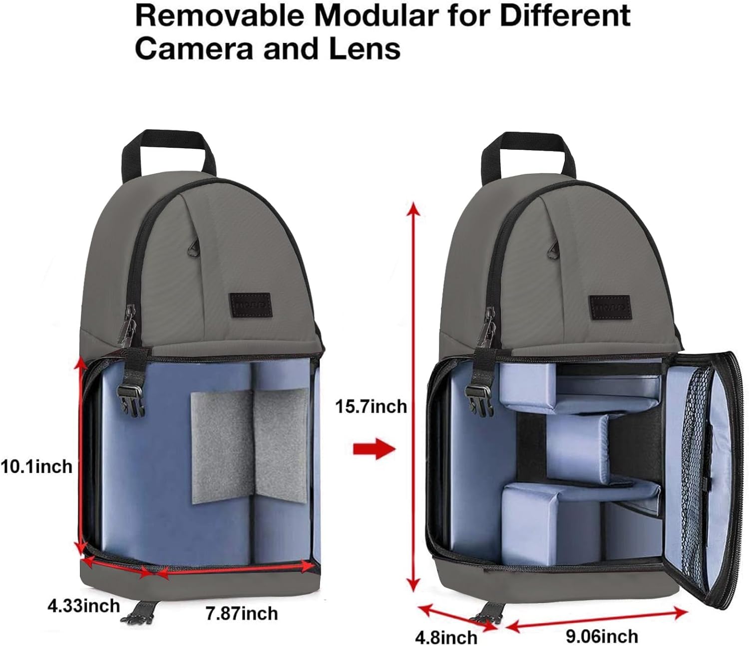 Removable Modular for Different Camera and Lens

15.7inch
10.1inch
4.33inch
7.87inch
4.8inch
9.06inch