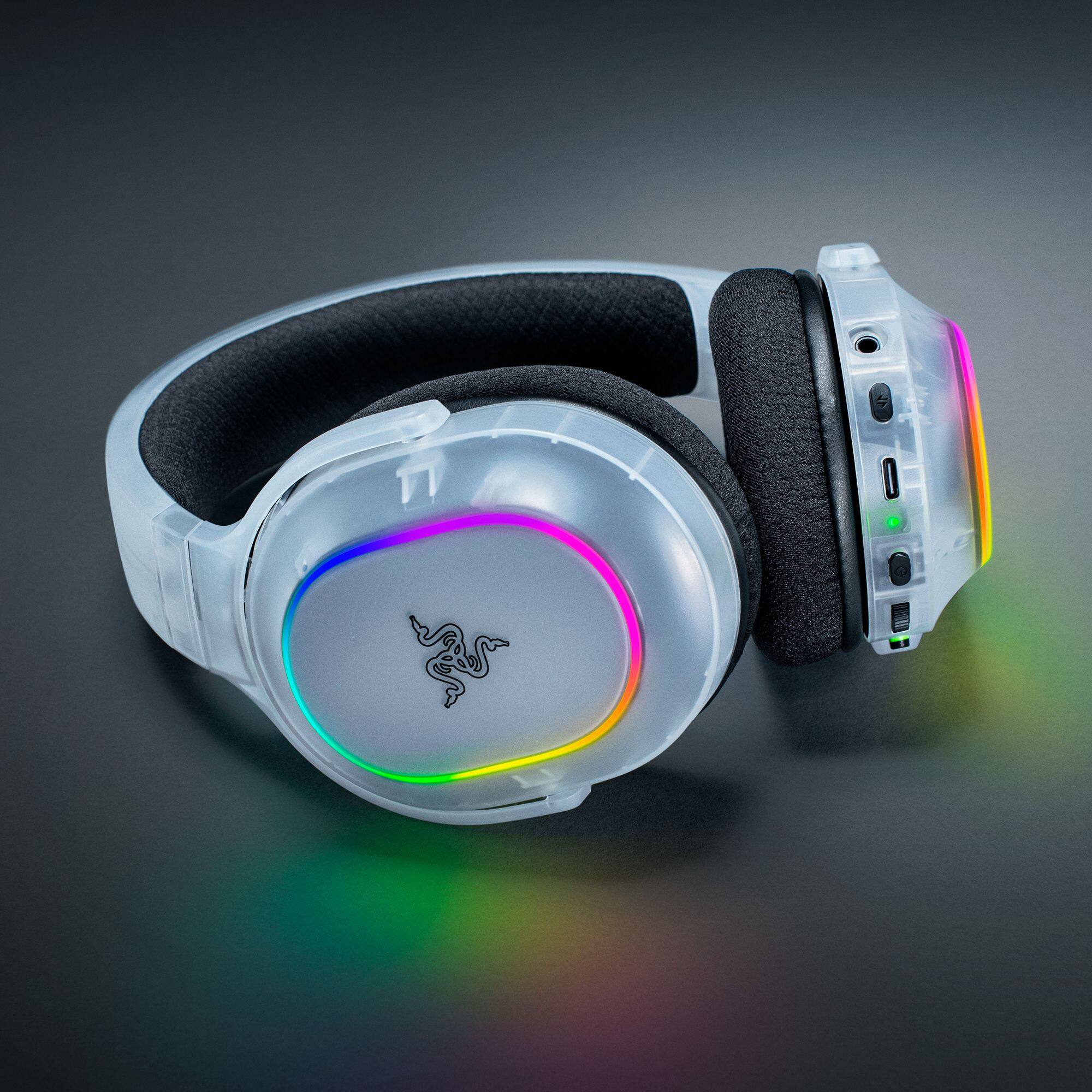 Alt View 4. Razer - Barracuda X Chroma Wireless Over-the-Ear Gaming Headset for PC, Mac, Playstation, Nintendo Switch, Steam Deck, Mobile - Phantom White.